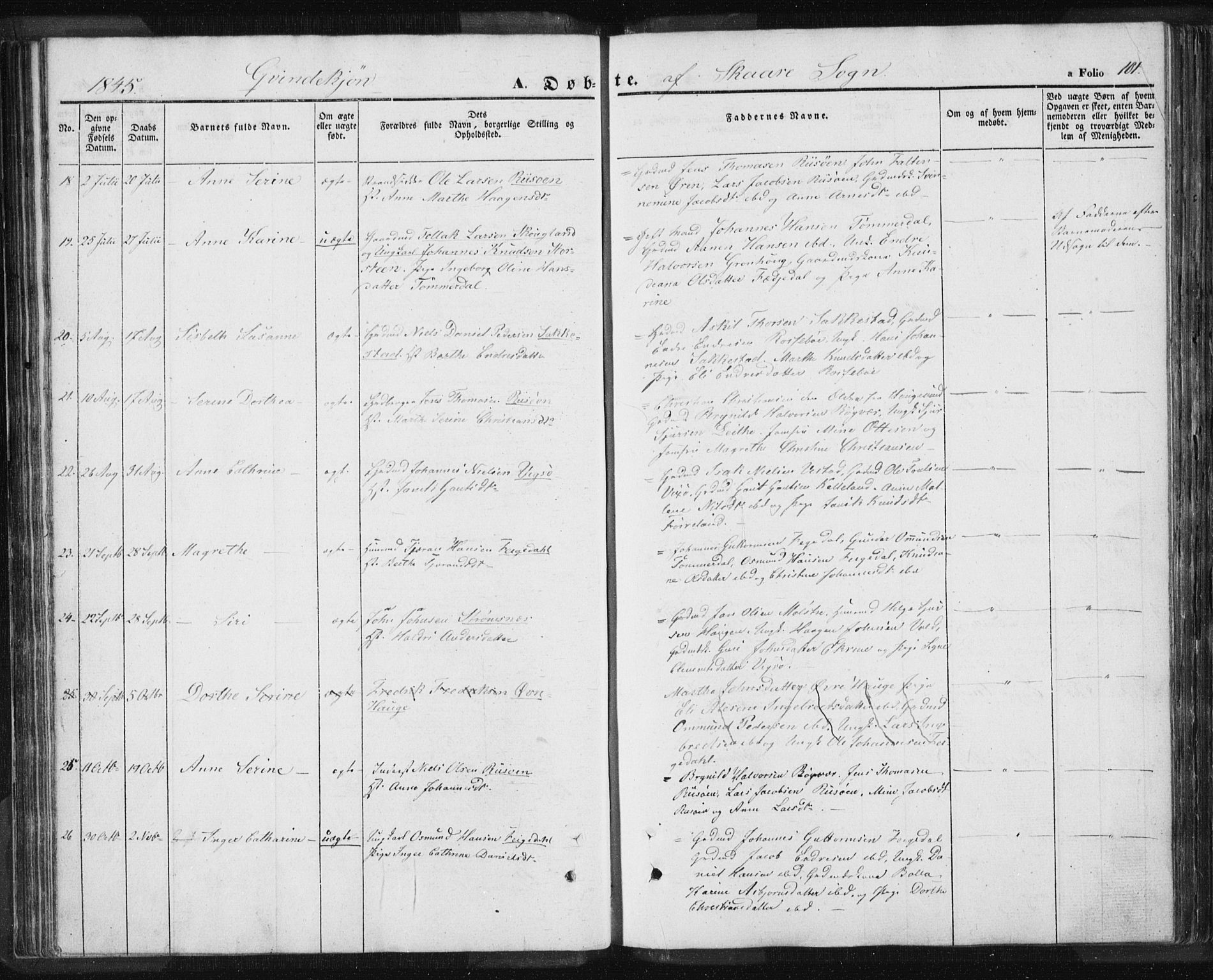 Torvastad sokneprestkontor, AV/SAST-A -101857/H/Ha/Haa/L0006: Parish register (official) no. A 6, 1836-1847, p. 101