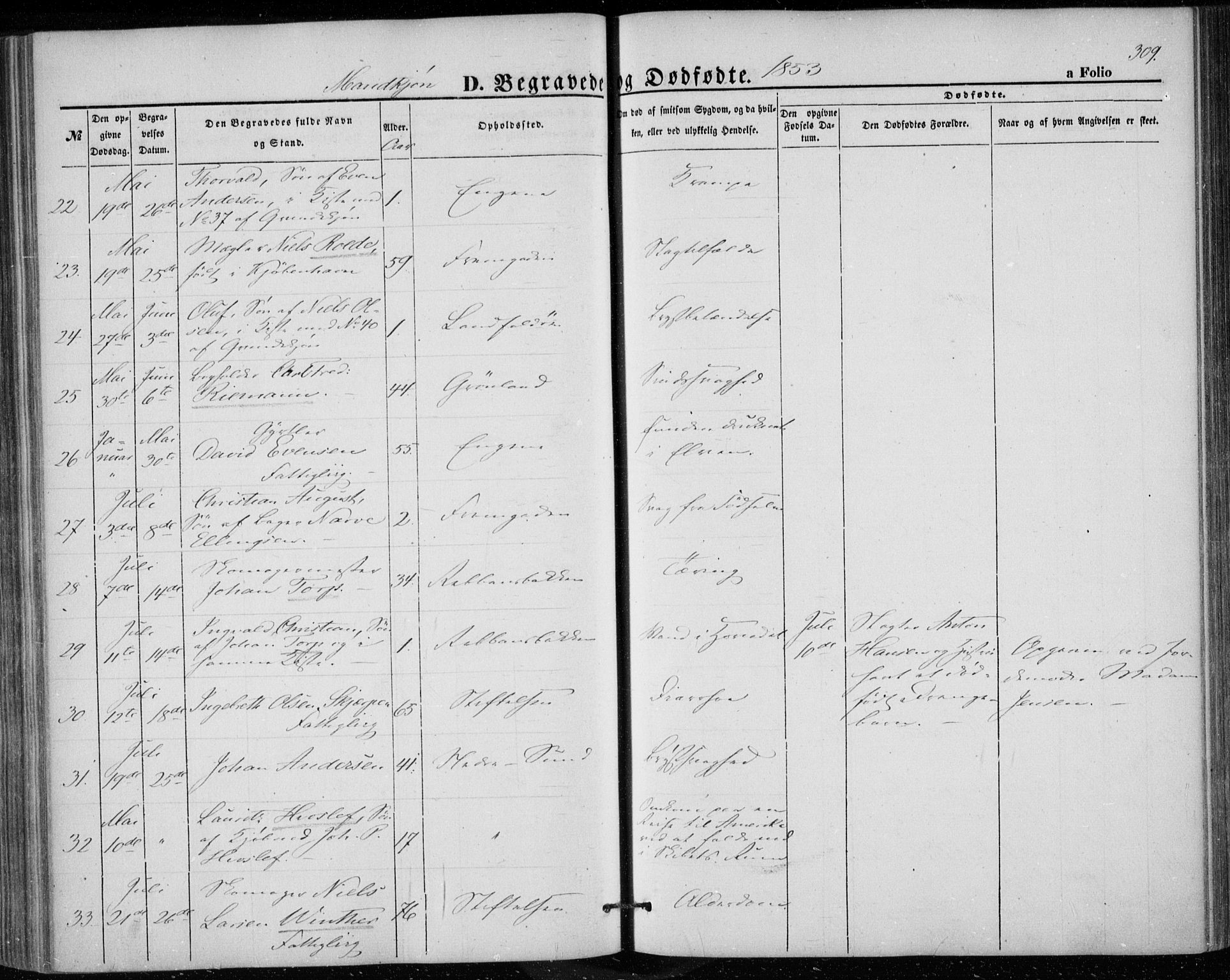 Bragernes kirkebøker, AV/SAKO-A-6/F/Fb/L0002: Parish register (official) no. II 2, 1848-1859, p. 309