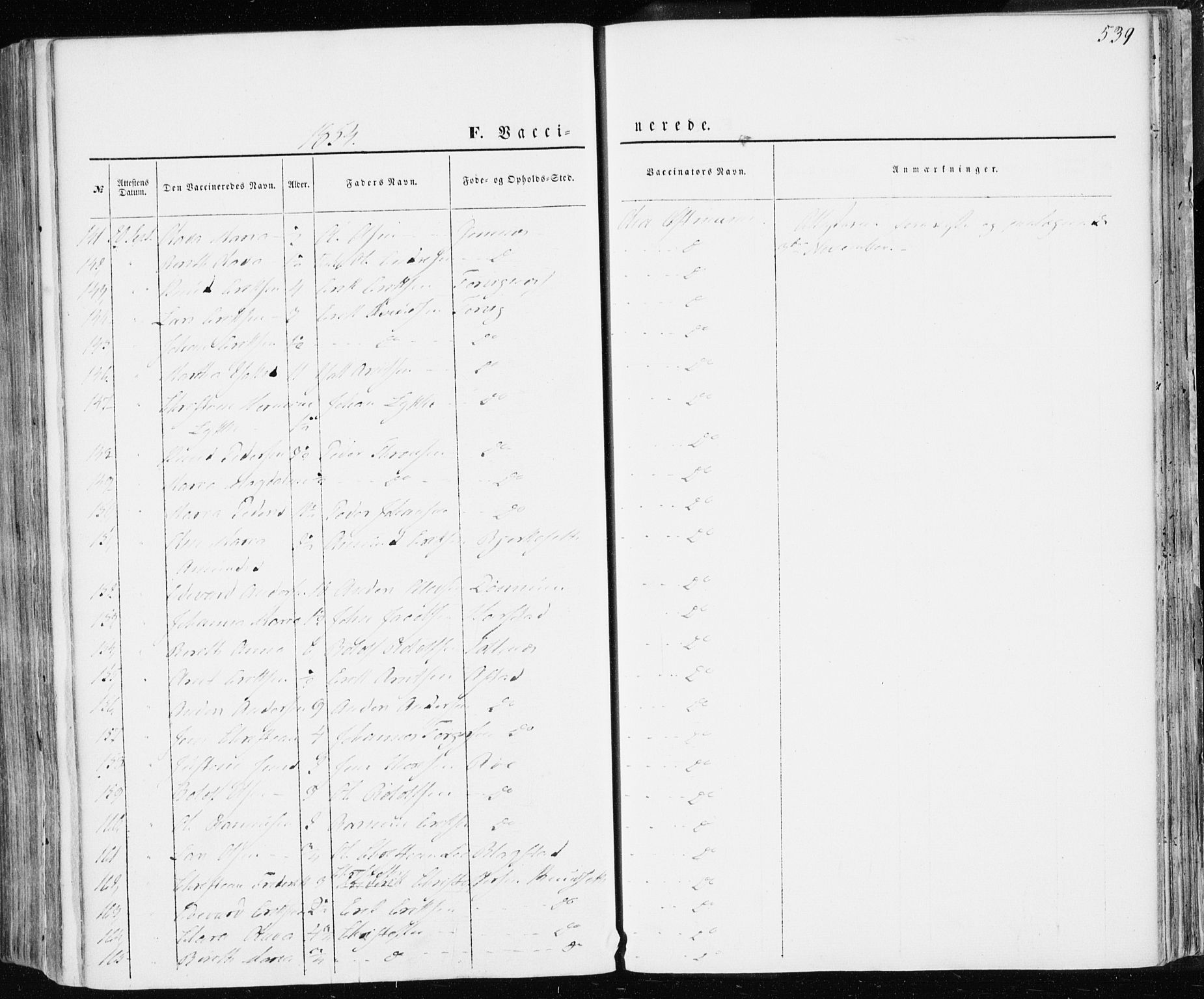 Ministerialprotokoller, klokkerbøker og fødselsregistre - Møre og Romsdal, AV/SAT-A-1454/586/L0984: Parish register (official) no. 586A10, 1844-1856, p. 539