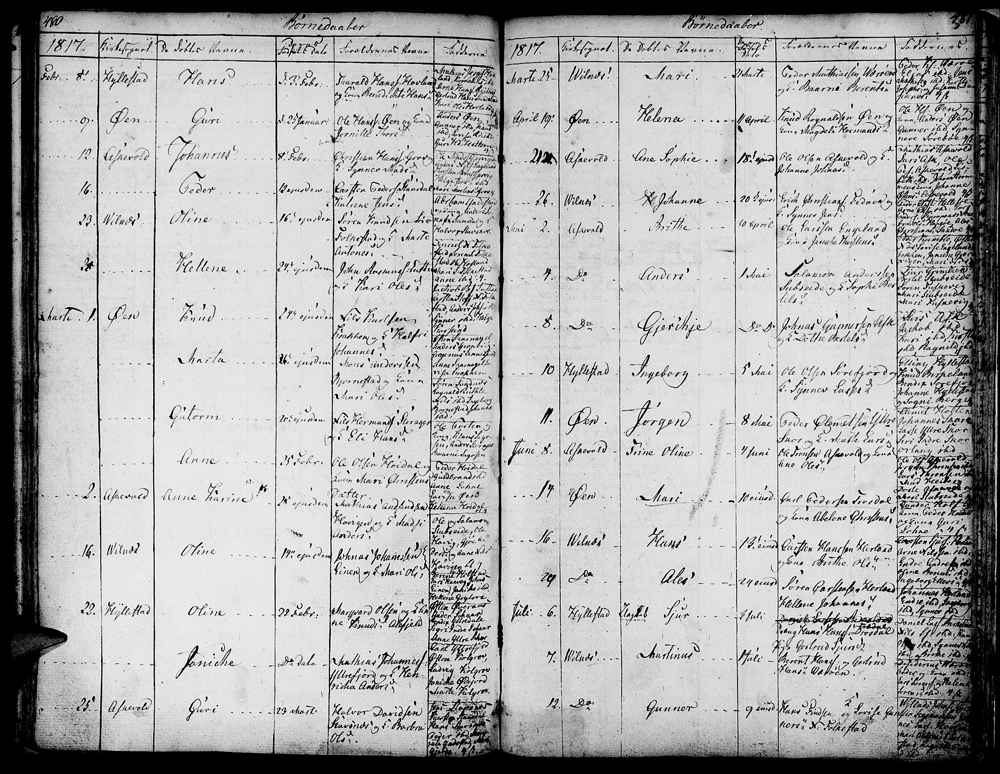 Askvoll sokneprestembete, SAB/A-79501/H/Haa/Haaa/L0009: Parish register (official) no. A 9, 1776-1821, p. 480-481
