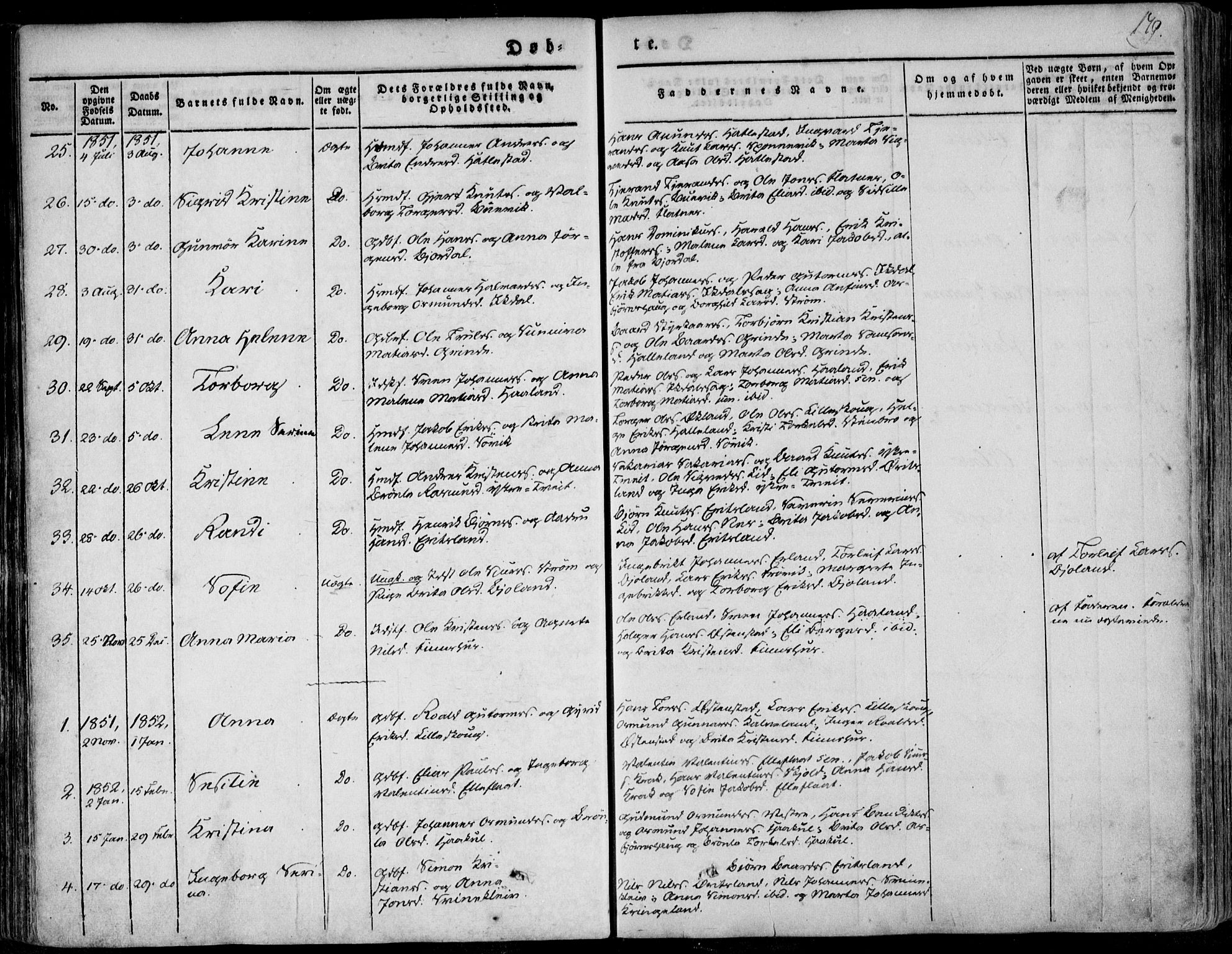 Skjold sokneprestkontor, SAST/A-101847/H/Ha/Haa/L0006: Parish register (official) no. A 6.1, 1835-1858, p. 179