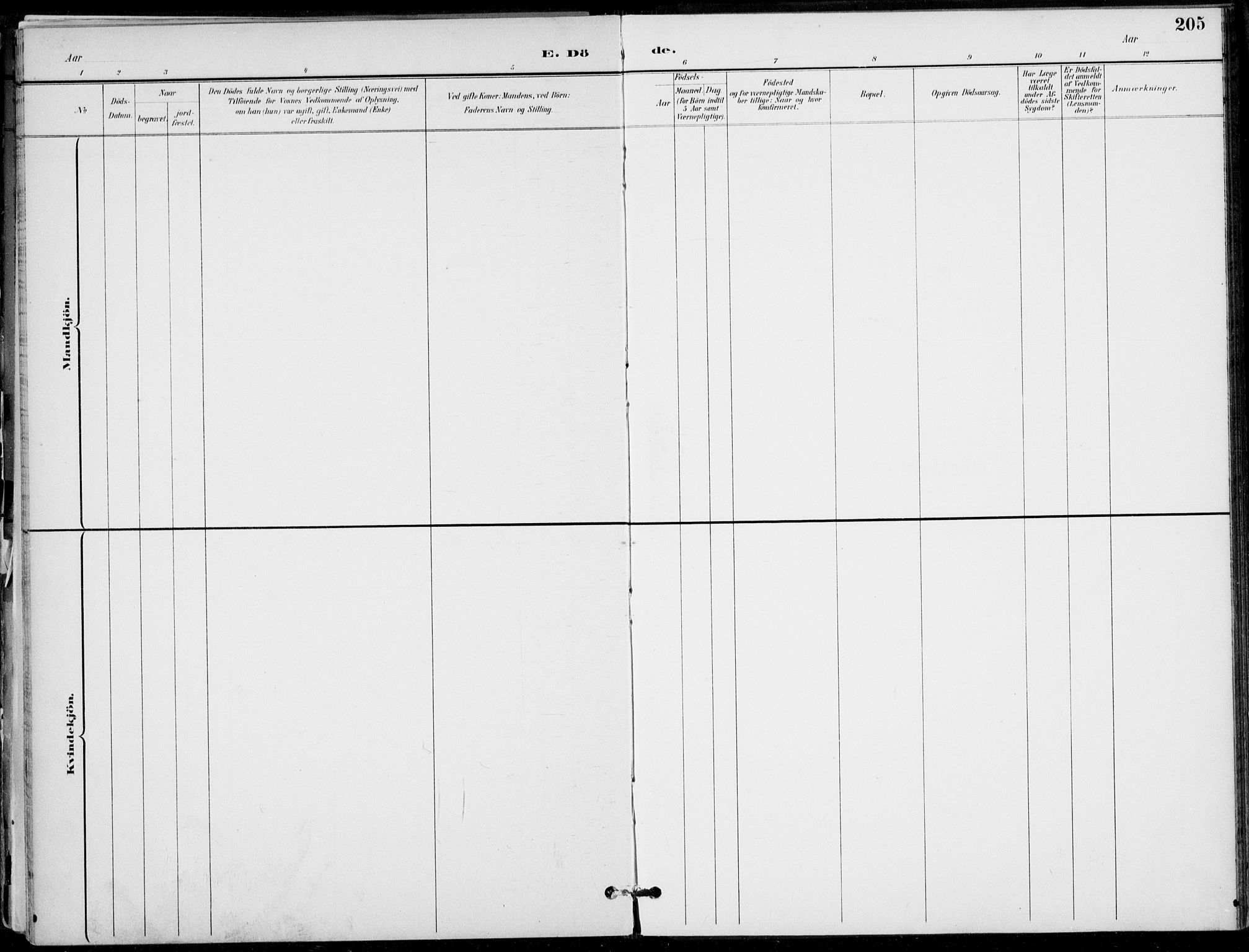 Lier kirkebøker, AV/SAKO-A-230/F/Fa/L0016: Parish register (official) no. I 16, 1895-1900, p. 205