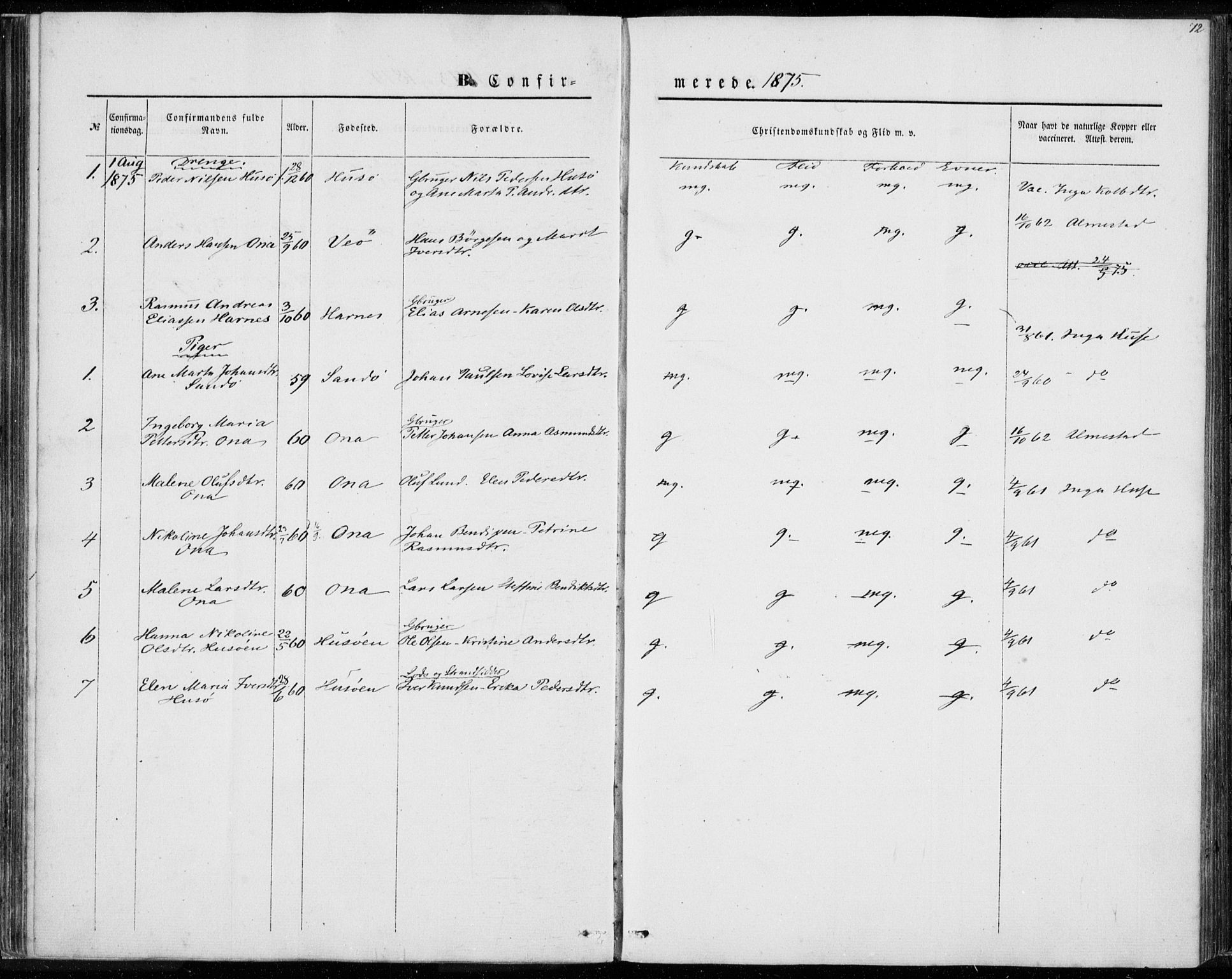 Ministerialprotokoller, klokkerbøker og fødselsregistre - Møre og Romsdal, AV/SAT-A-1454/561/L0728: Parish register (official) no. 561A02, 1858-1878, p. 72