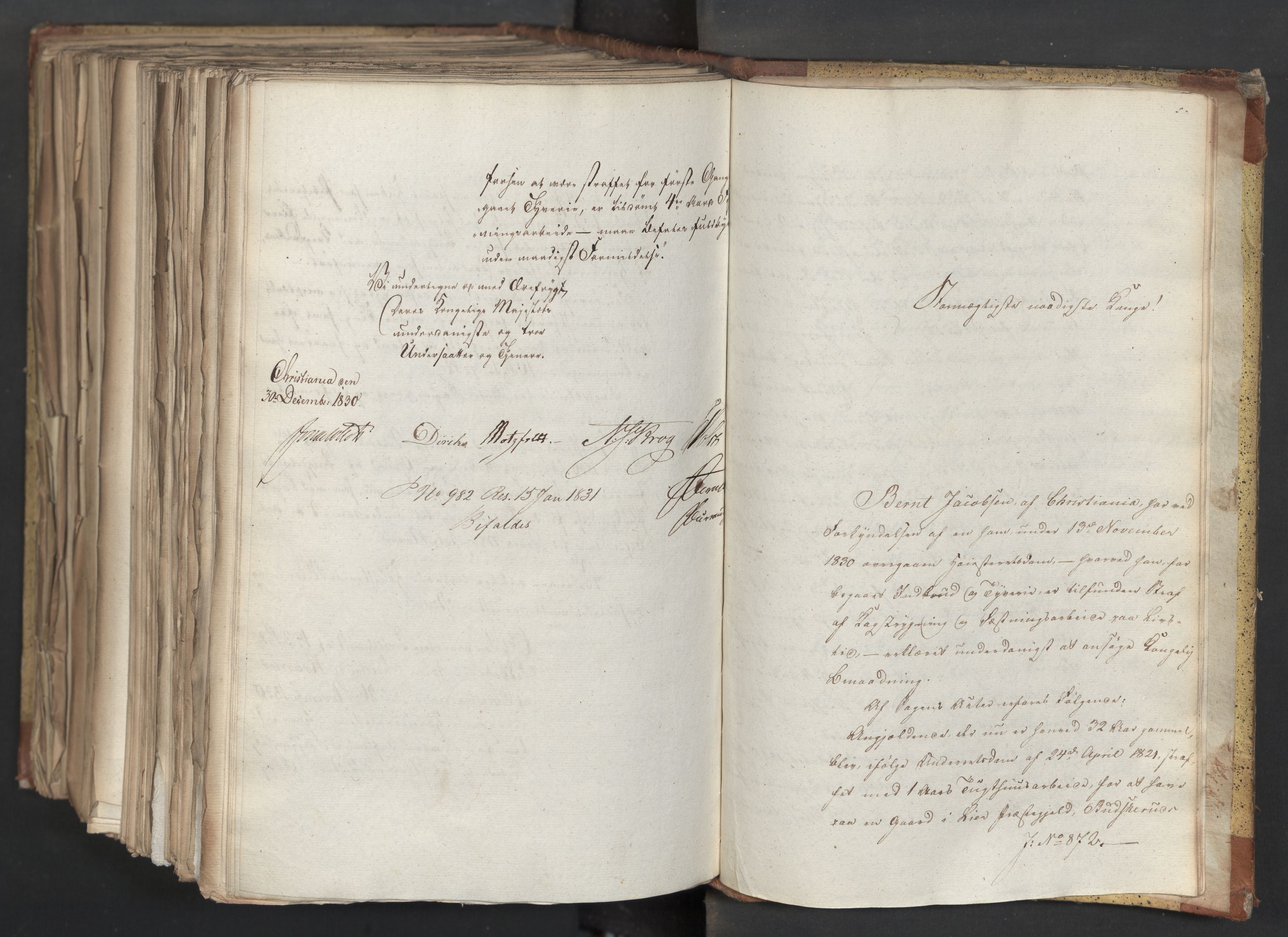 Statsrådsavdelingen i Stockholm, AV/RA-S-1003/D/Da/L0068: Regjeringsinnstillinger nr. 660-876, 1830, p. 783