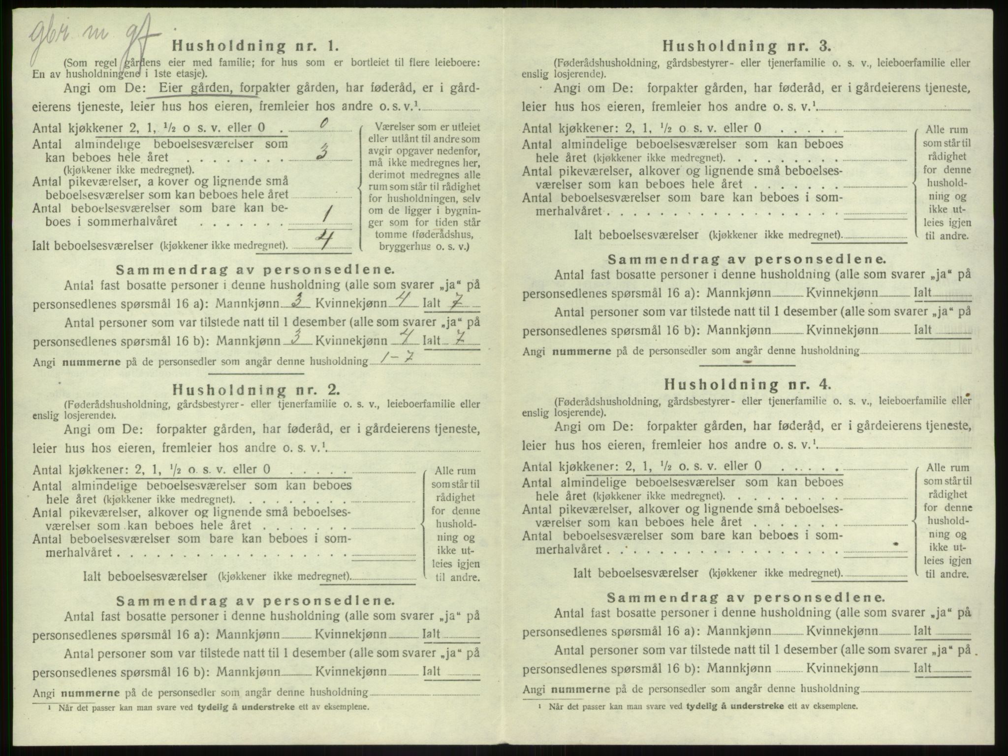 SAB, 1920 census for Jølster, 1920, p. 845