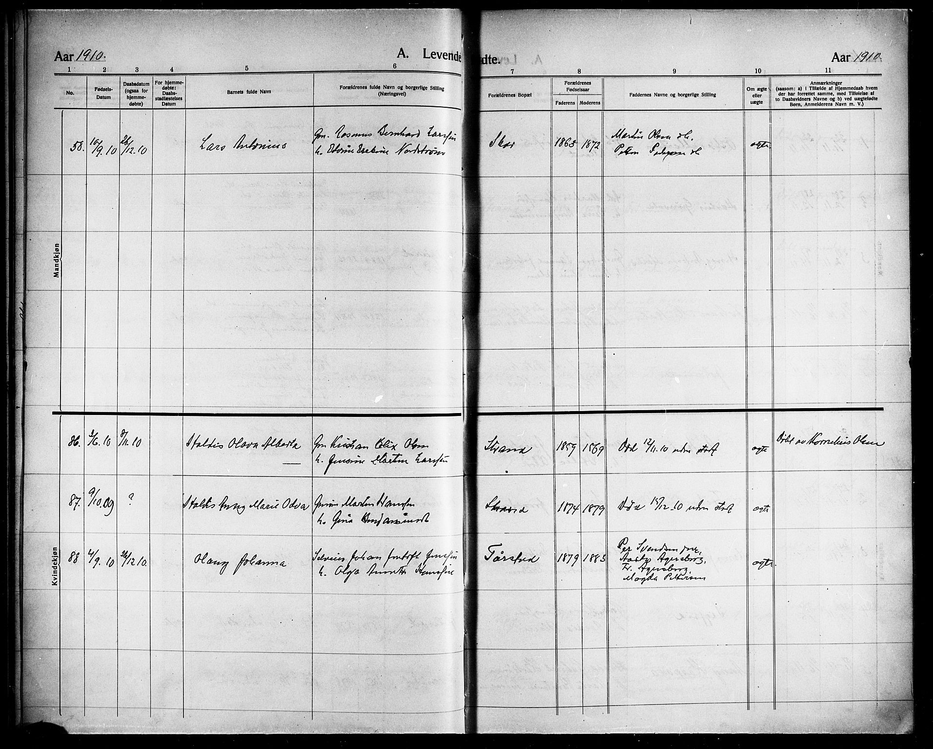 Ministerialprotokoller, klokkerbøker og fødselsregistre - Nordland, SAT/A-1459/863/L0916: Parish register (copy) no. 863C06, 1907-1921