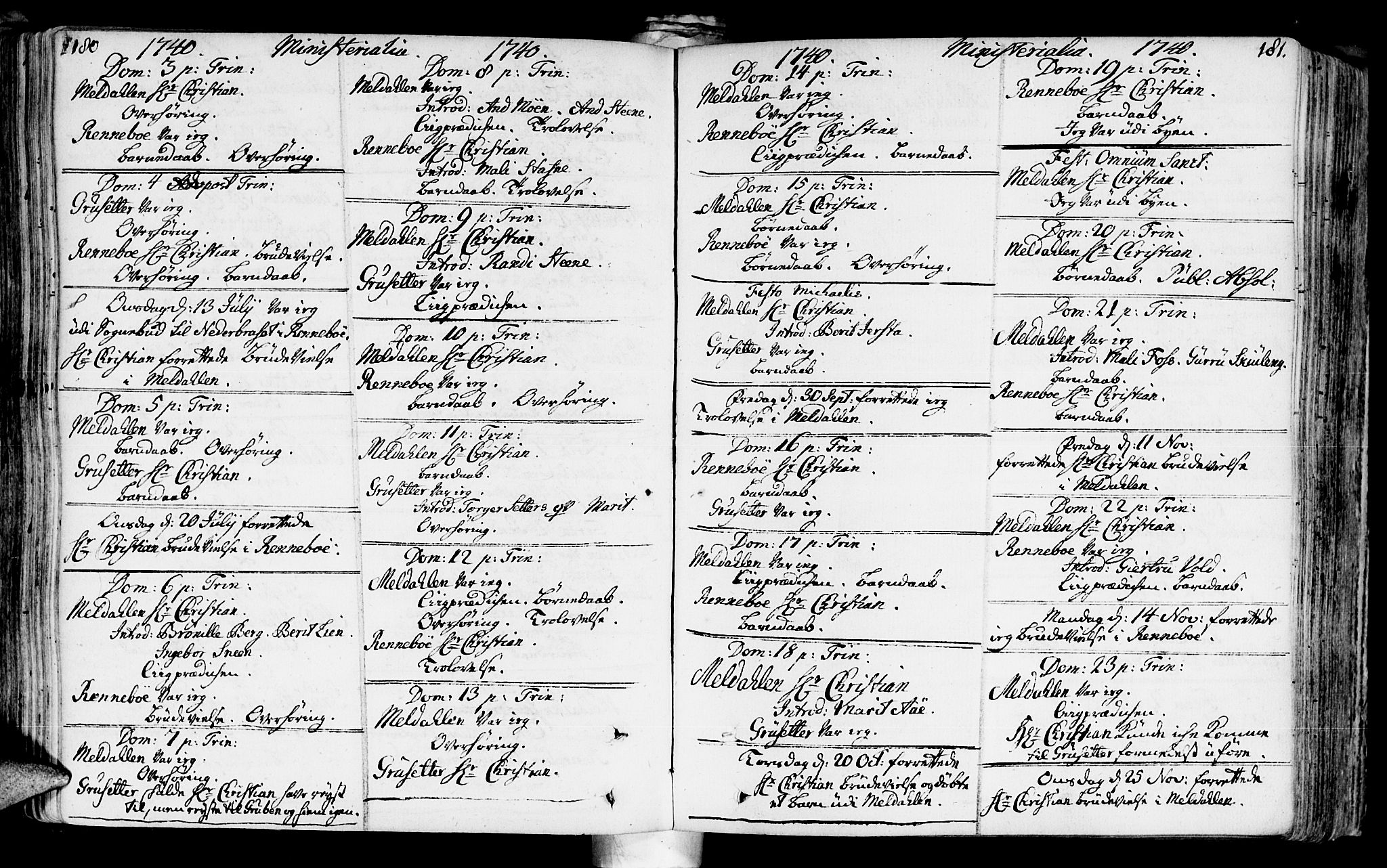 Ministerialprotokoller, klokkerbøker og fødselsregistre - Sør-Trøndelag, SAT/A-1456/672/L0850: Parish register (official) no. 672A03, 1725-1751, p. 180-181