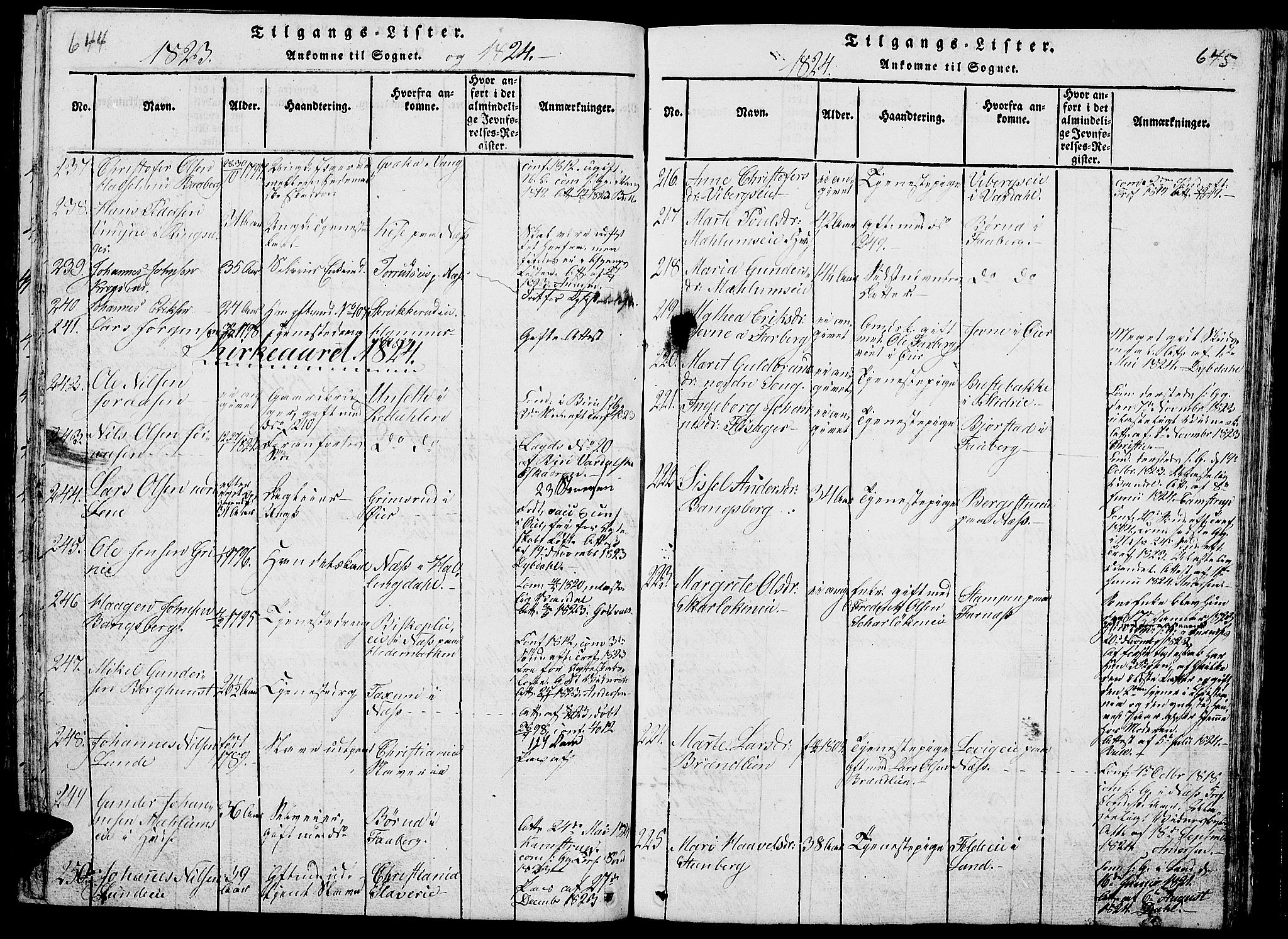 Ringsaker prestekontor, SAH/PREST-014/L/La/L0001: Parish register (copy) no. 1, 1814-1826, p. 644-645