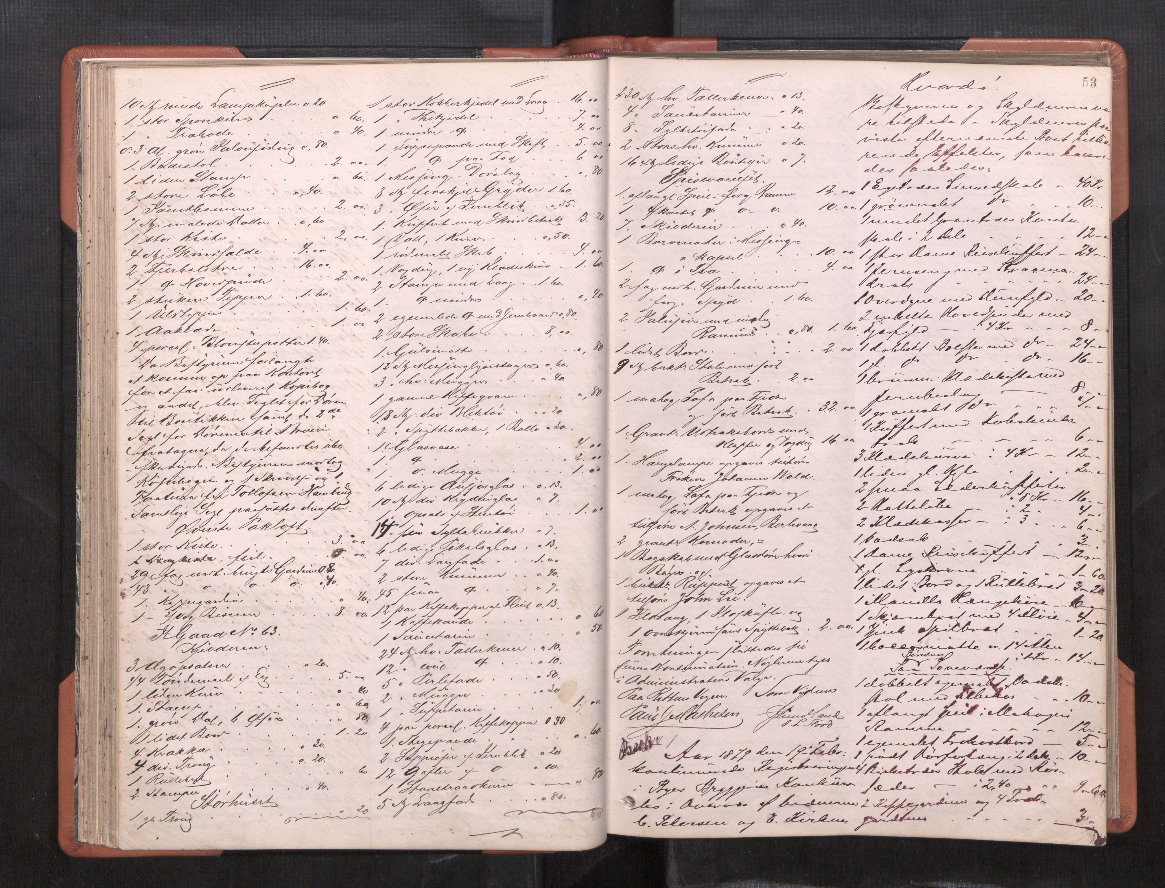 Trondheim byfogd, AV/SAT-A-0003/1/3/3C/L0009: Skifteregistreringsprotokoll (u/ register), 1878-1885, p. 53
