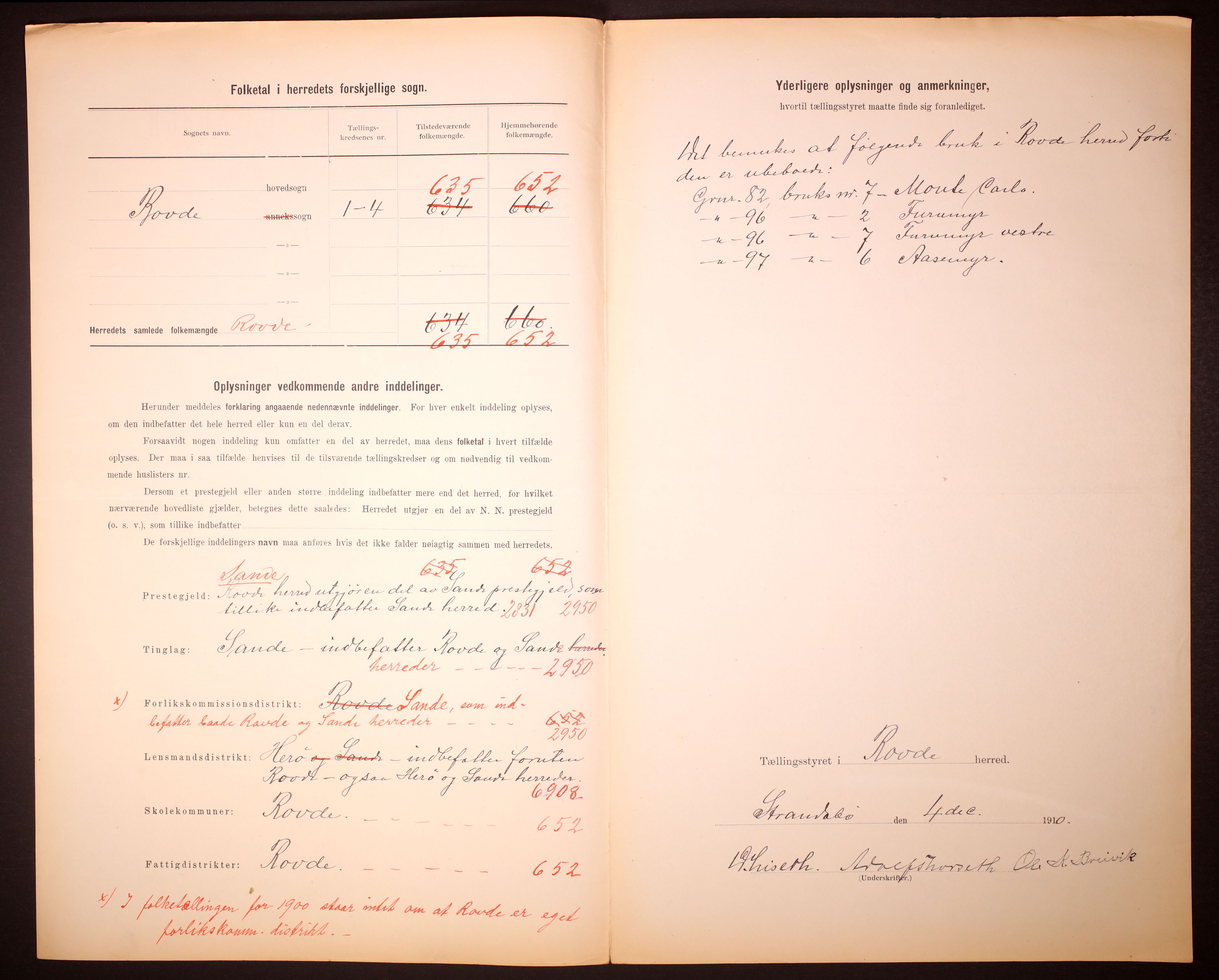 RA, 1910 census for Rovde, 1910, p. 4