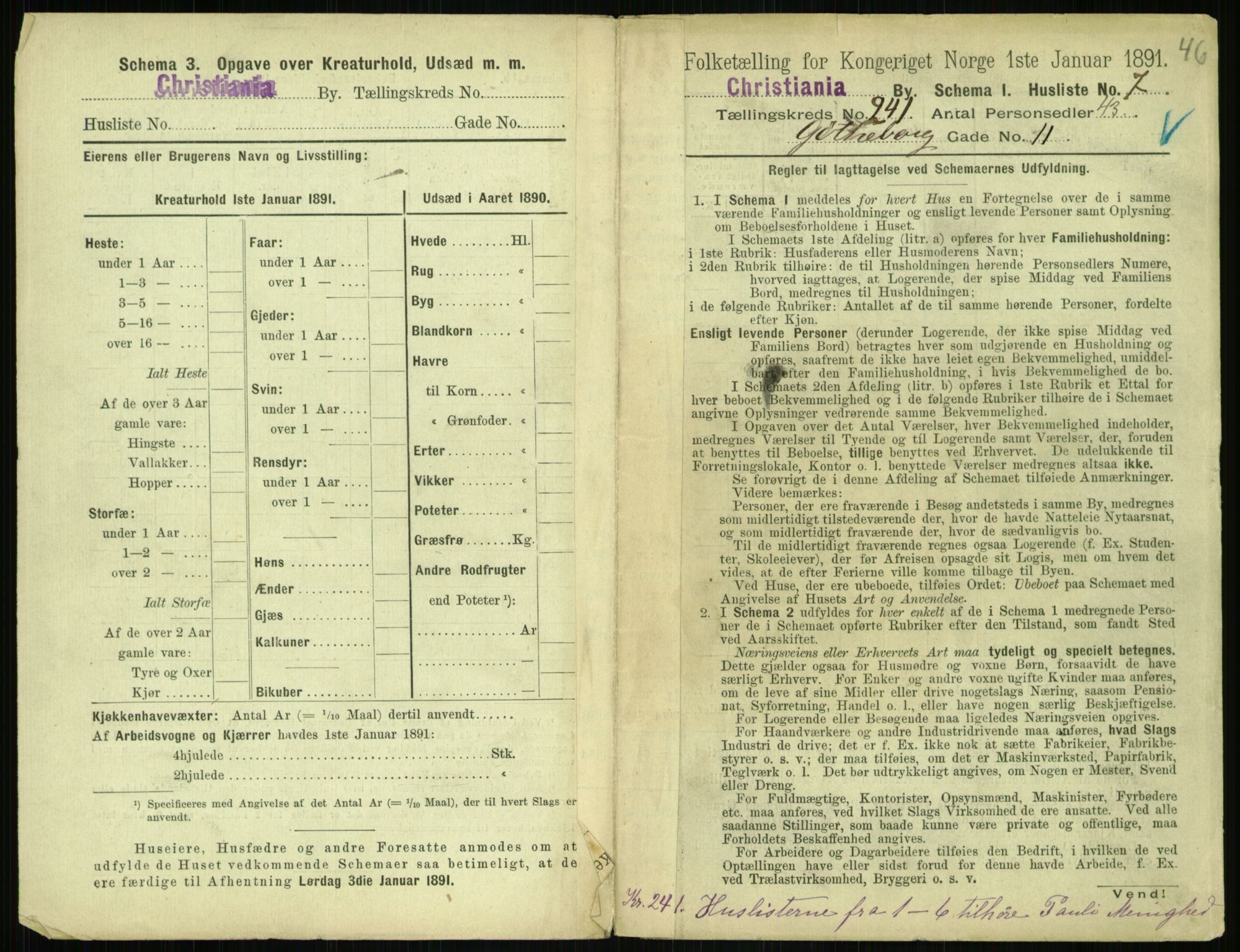 RA, 1891 census for 0301 Kristiania, 1891, p. 146345