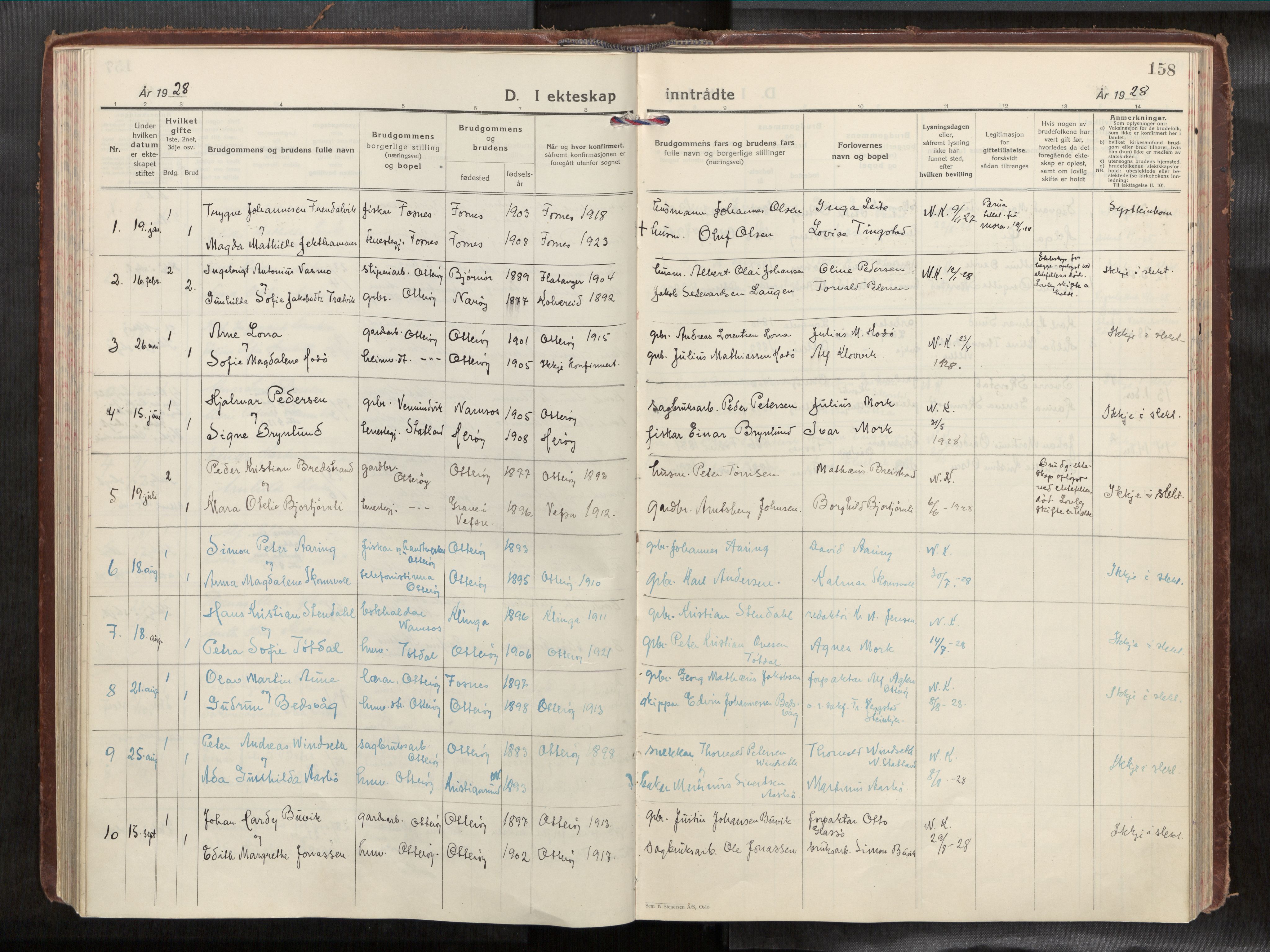 Ministerialprotokoller, klokkerbøker og fødselsregistre - Nord-Trøndelag, AV/SAT-A-1458/774/L0629a: Parish register (official) no. 774A04, 1927-1945, p. 158