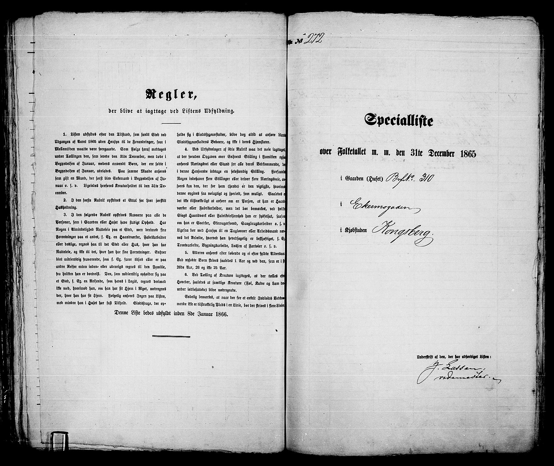 RA, 1865 census for Kongsberg/Kongsberg, 1865, p. 564