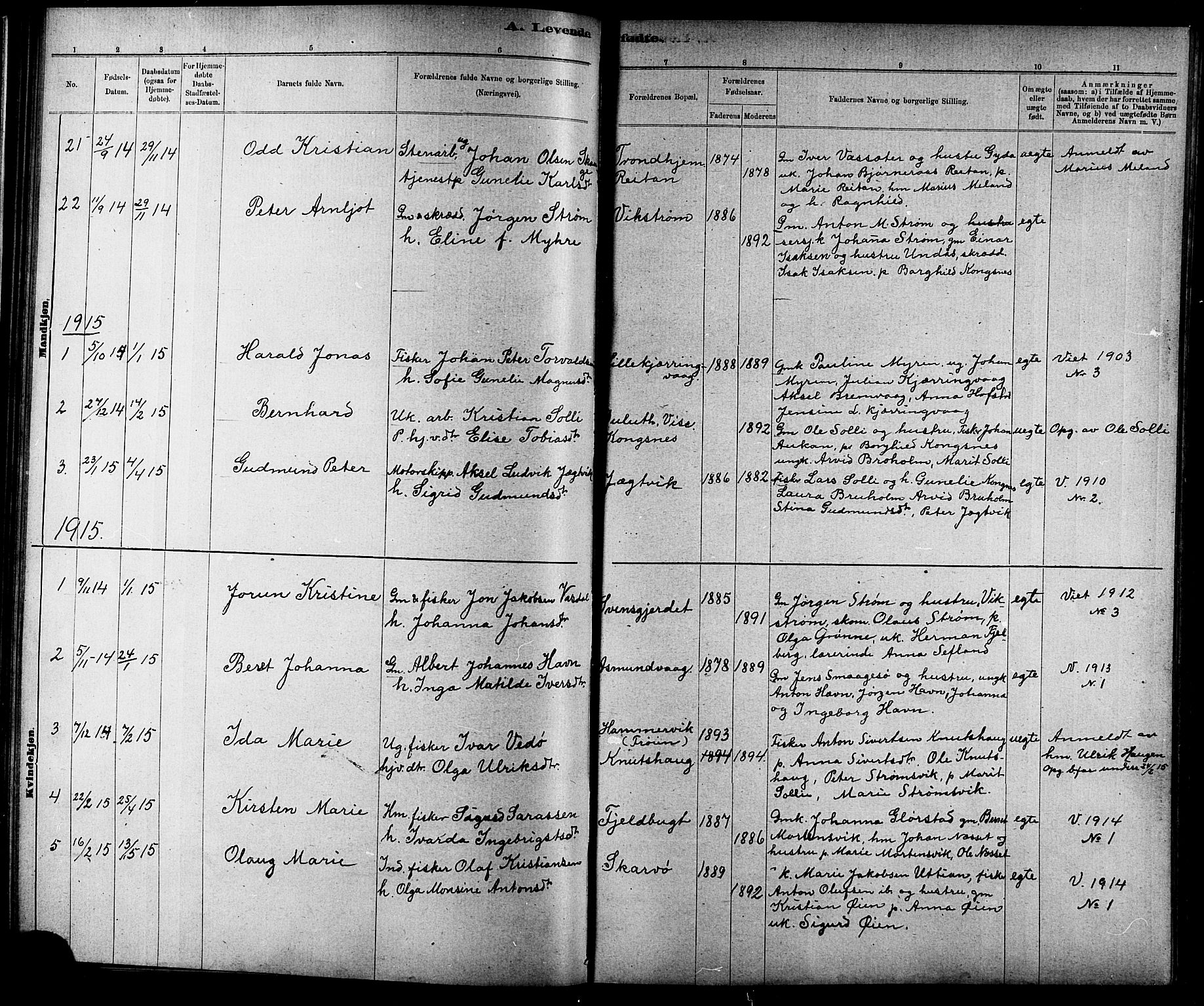 Ministerialprotokoller, klokkerbøker og fødselsregistre - Sør-Trøndelag, SAT/A-1456/634/L0542: Parish register (copy) no. 634C04, 1892-1916