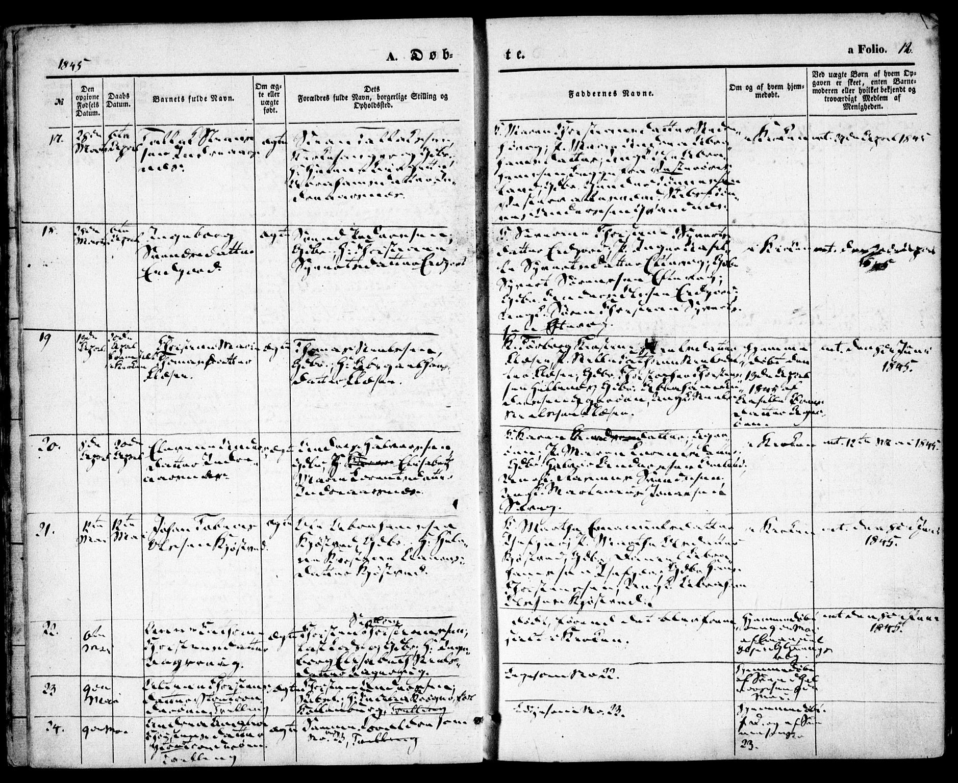 Høvåg sokneprestkontor, AV/SAK-1111-0025/F/Fa/L0003: Parish register (official) no. A 3, 1843-1858, p. 12