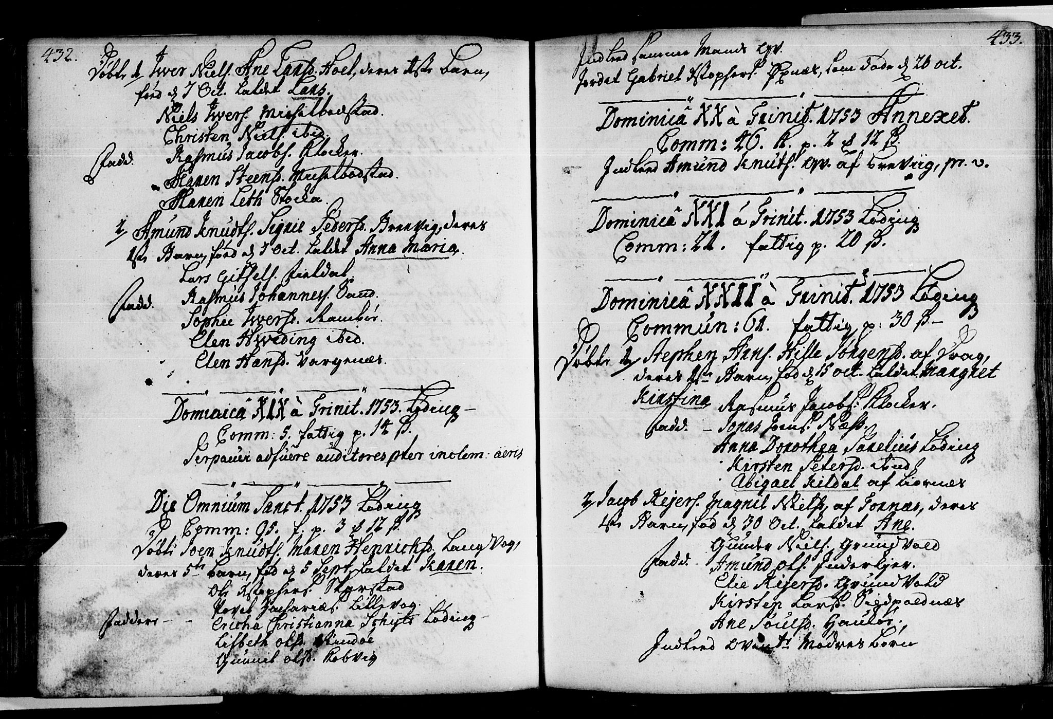 Ministerialprotokoller, klokkerbøker og fødselsregistre - Nordland, AV/SAT-A-1459/872/L1028: Parish register (official) no. 872A03, 1734-1764, p. 432-433