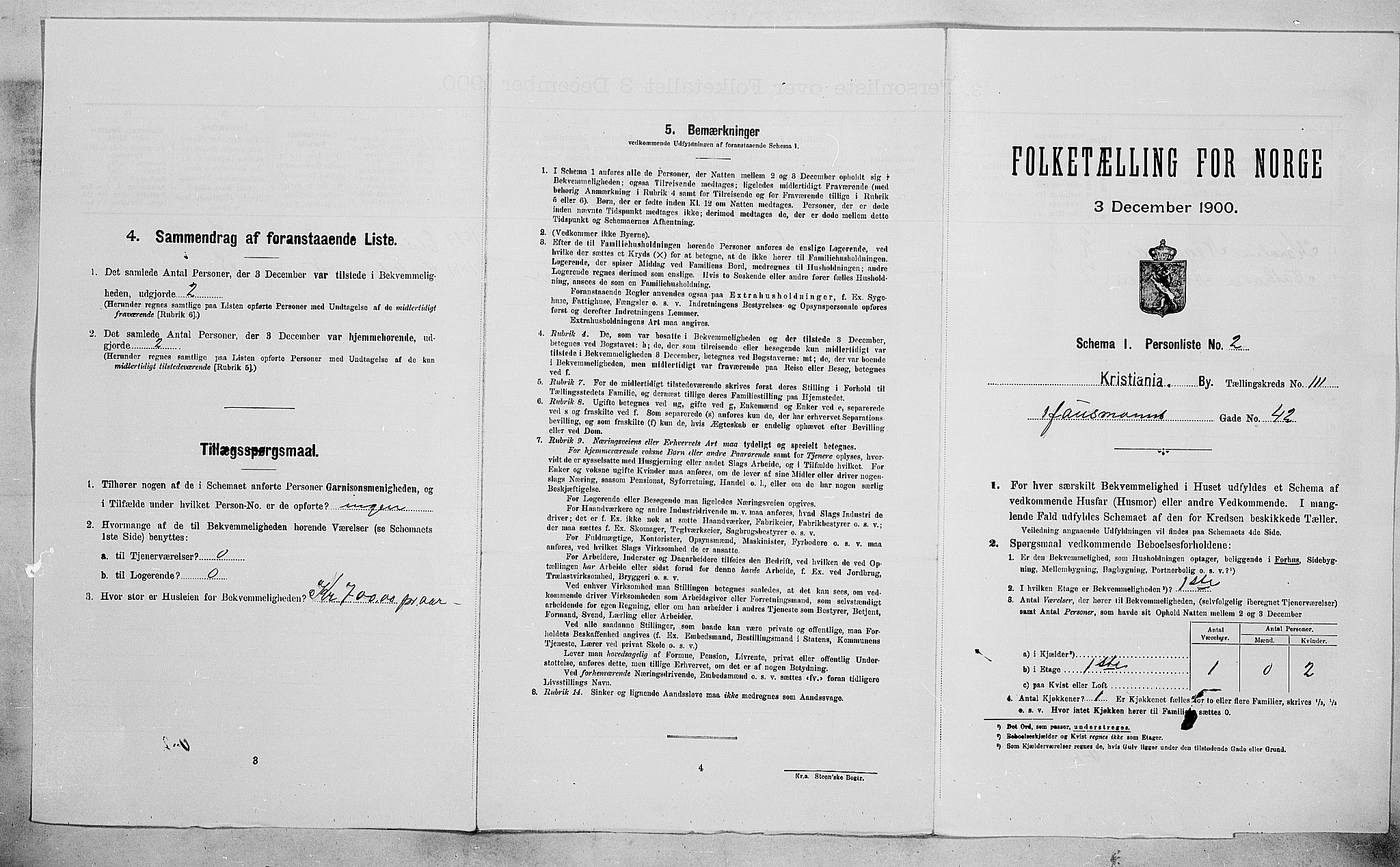 SAO, 1900 census for Kristiania, 1900, p. 33556