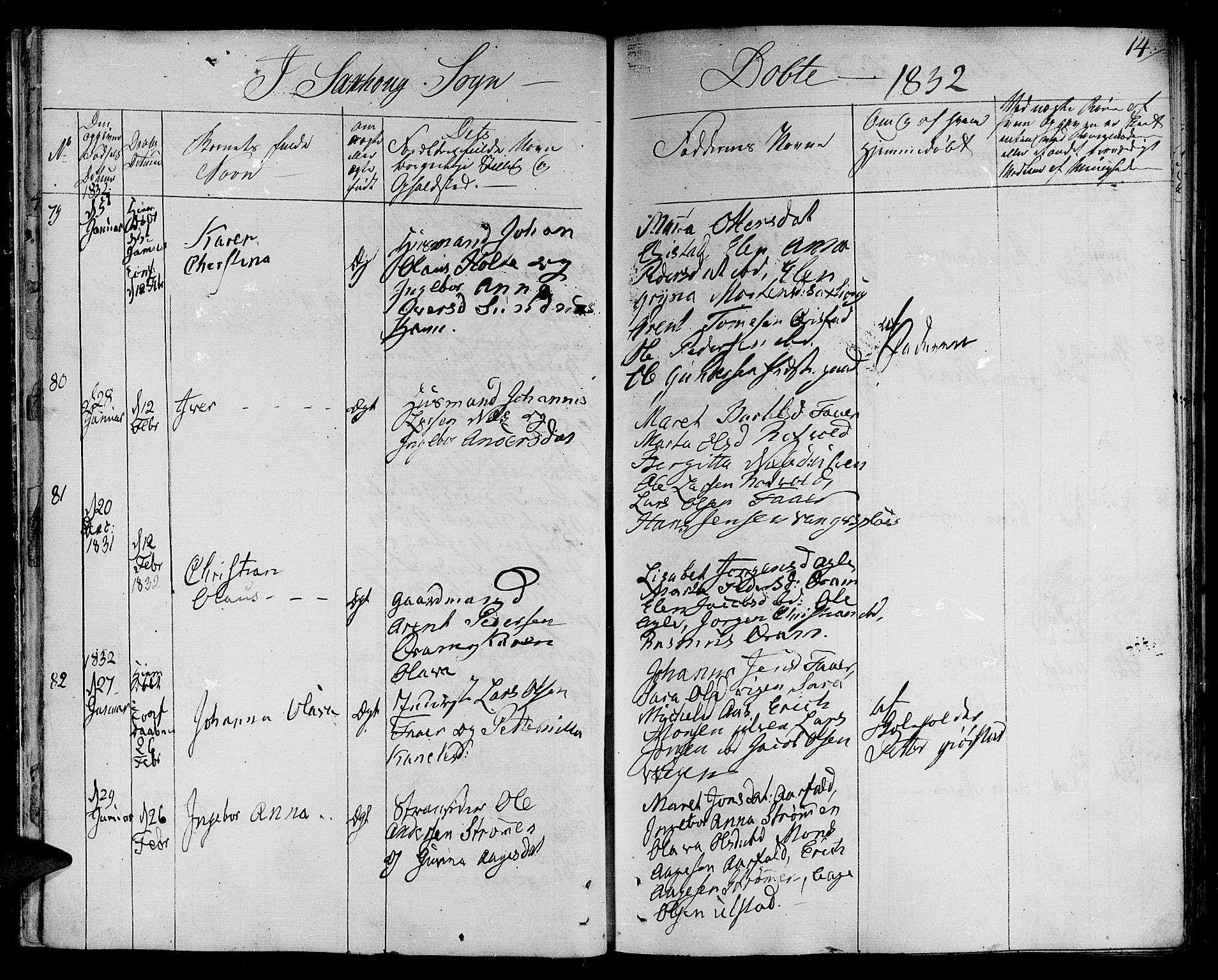 Ministerialprotokoller, klokkerbøker og fødselsregistre - Nord-Trøndelag, SAT/A-1458/730/L0277: Parish register (official) no. 730A06 /1, 1830-1839, p. 14