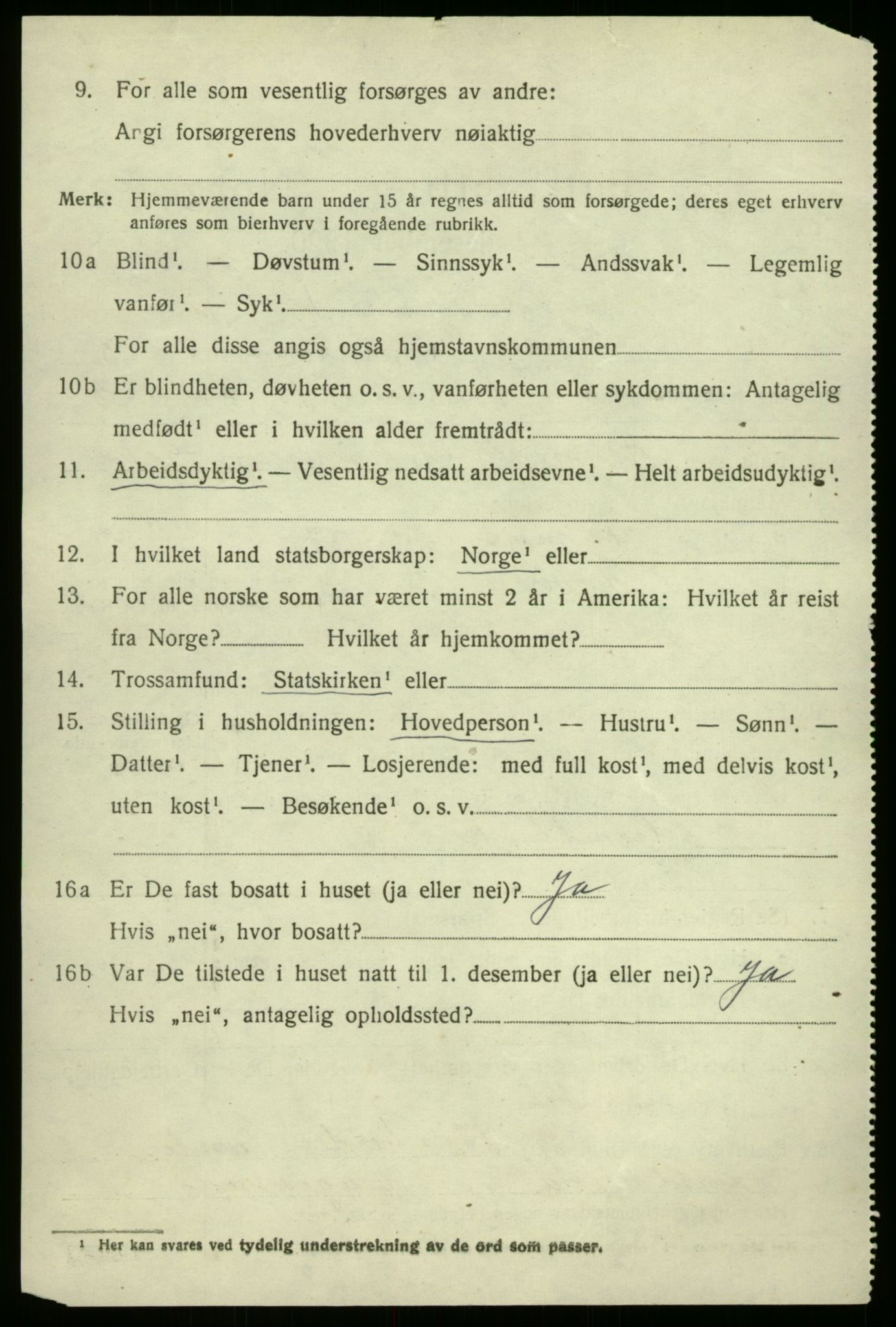 SAB, 1920 census for Hamre, 1920, p. 1696