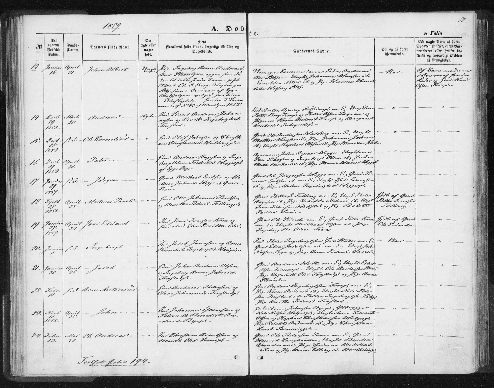 Ministerialprotokoller, klokkerbøker og fødselsregistre - Nord-Trøndelag, SAT/A-1458/746/L0446: Parish register (official) no. 746A05, 1846-1859, p. 50
