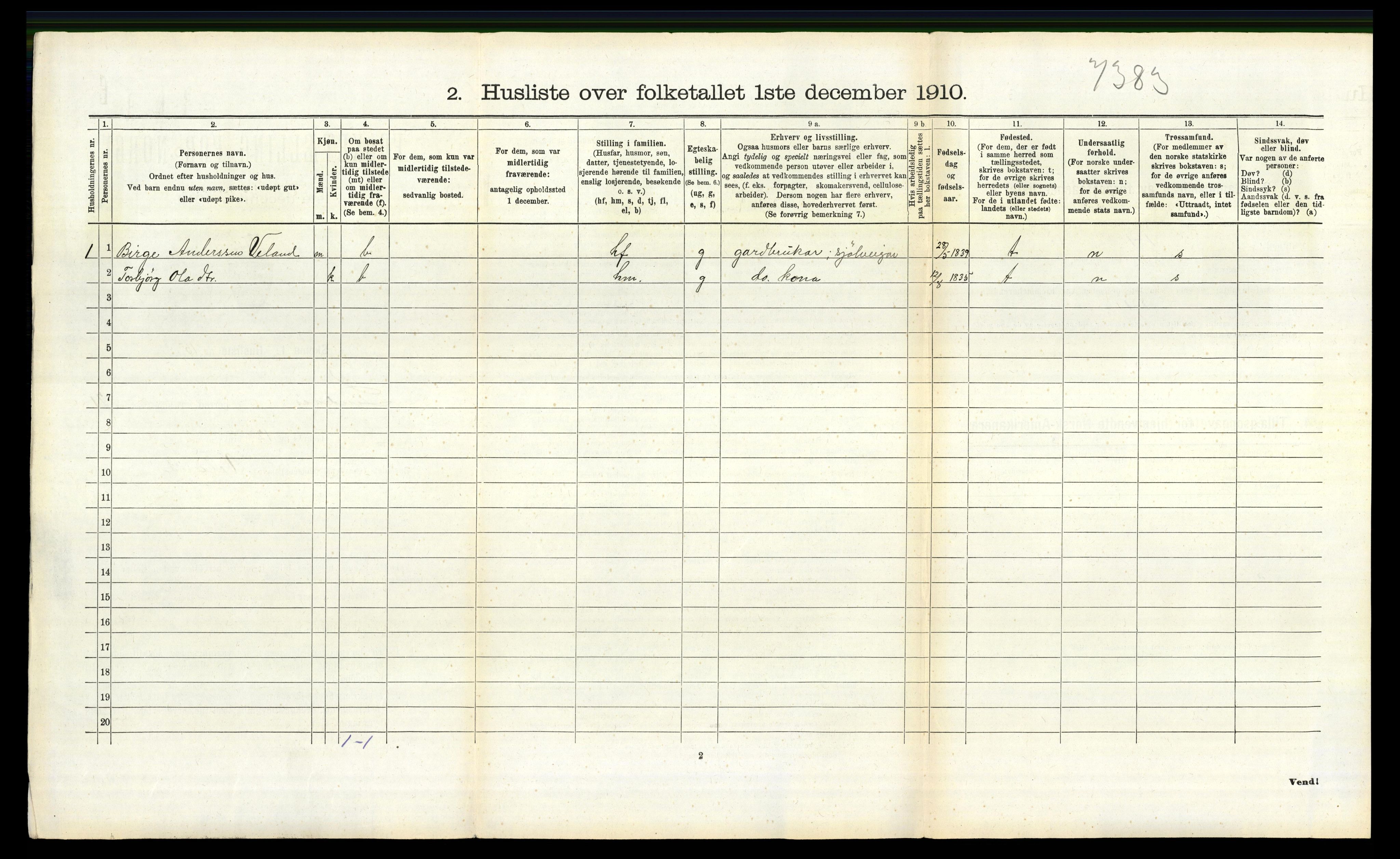 RA, 1910 census for Lindås, 1910, p. 1341