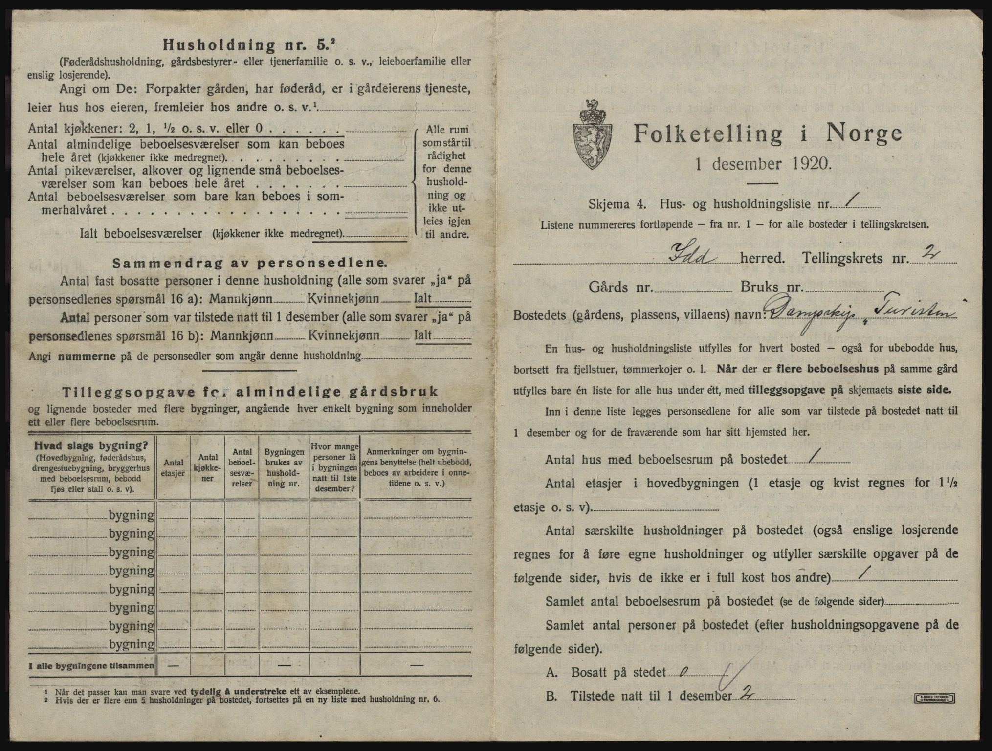 SAO, 1920 census for Idd, 1920, p. 118