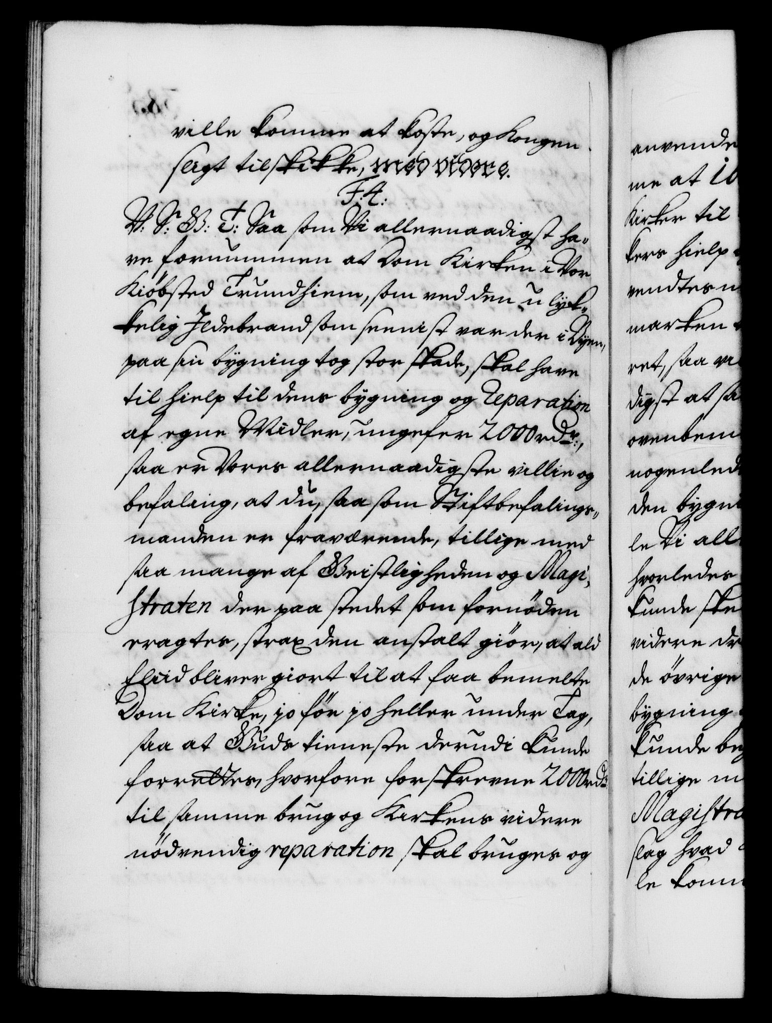 Danske Kanselli 1572-1799, AV/RA-EA-3023/F/Fc/Fca/Fcab/L0018: Norske tegnelser, 1707-1709, p. 385b