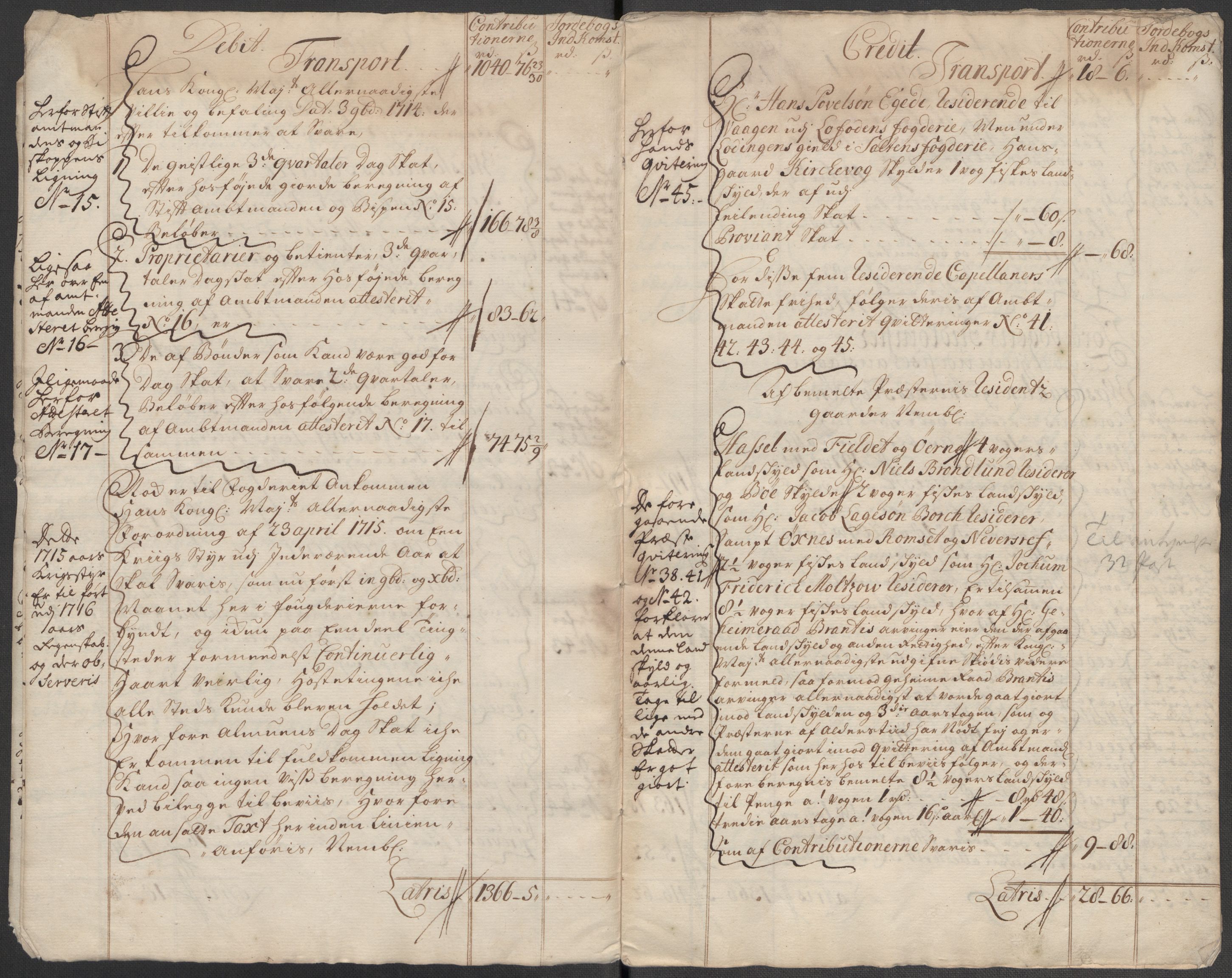 Rentekammeret inntil 1814, Reviderte regnskaper, Fogderegnskap, RA/EA-4092/R67/L4681: Fogderegnskap Vesterålen, Andenes og Lofoten, 1715, p. 9