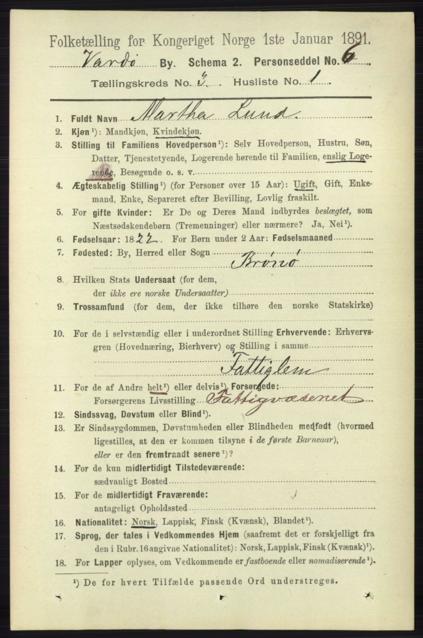 RA, 1891 census for 2002 Vardø, 1891, p. 1547