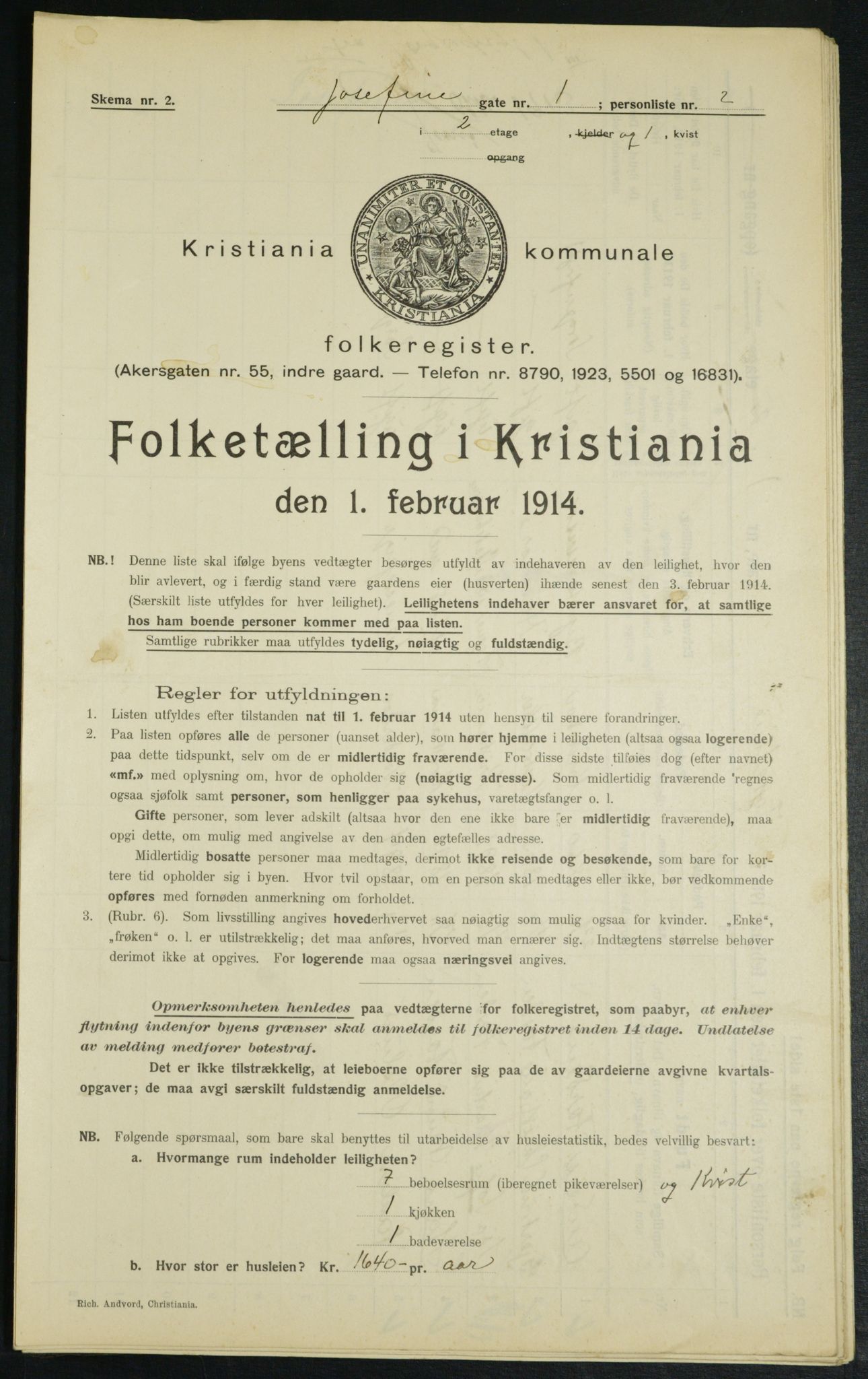 OBA, Municipal Census 1914 for Kristiania, 1914, p. 47322