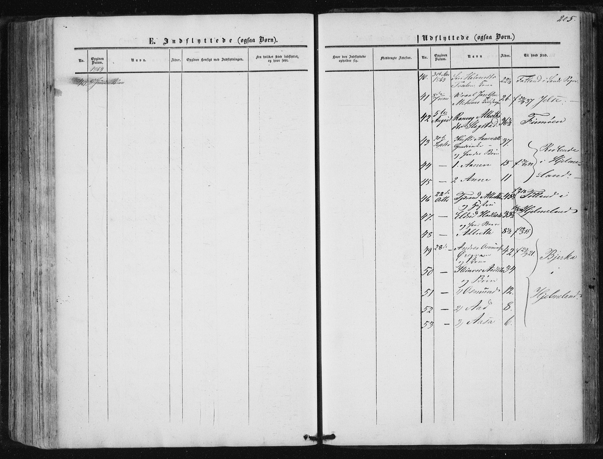 Suldal sokneprestkontor, AV/SAST-A-101845/01/IV/L0009: Parish register (official) no. A 9, 1854-1868, p. 205