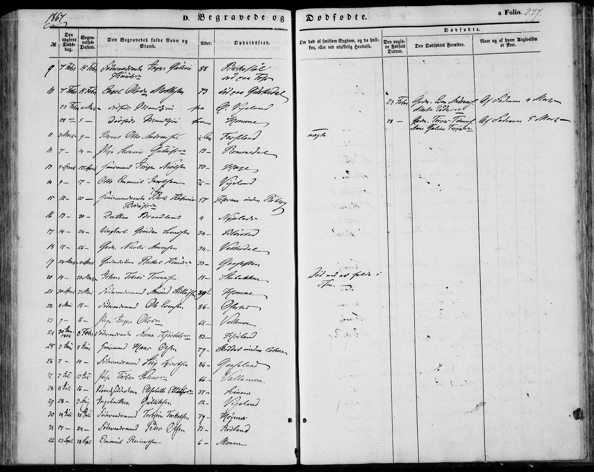 Sør-Audnedal sokneprestkontor, AV/SAK-1111-0039/F/Fa/Fab/L0007: Parish register (official) no. A 7, 1855-1876, p. 277