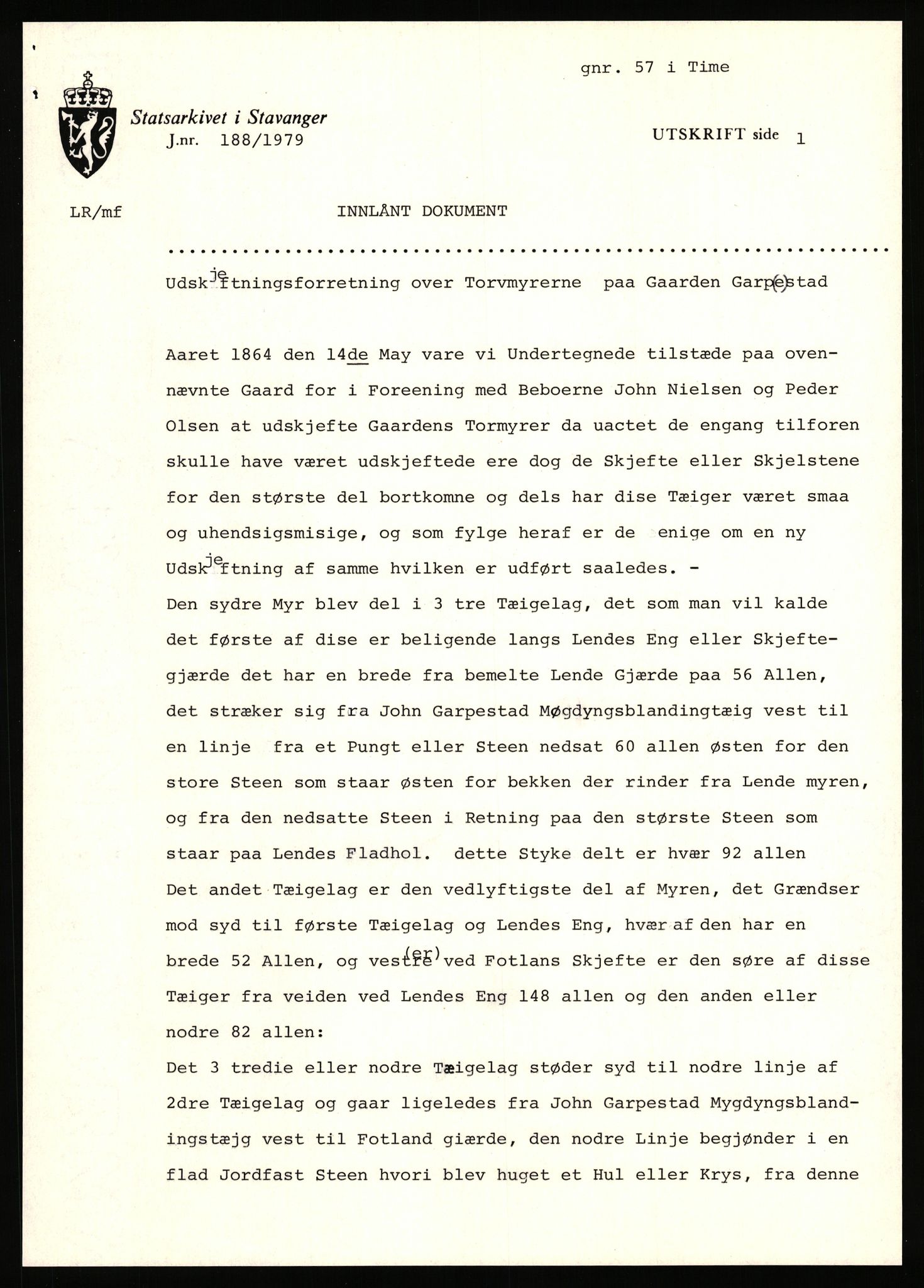 Statsarkivet i Stavanger, AV/SAST-A-101971/03/Y/Yj/L0025: Avskrifter sortert etter gårdsnavn: Garpestad - Gjerde, 1750-1930, p. 2