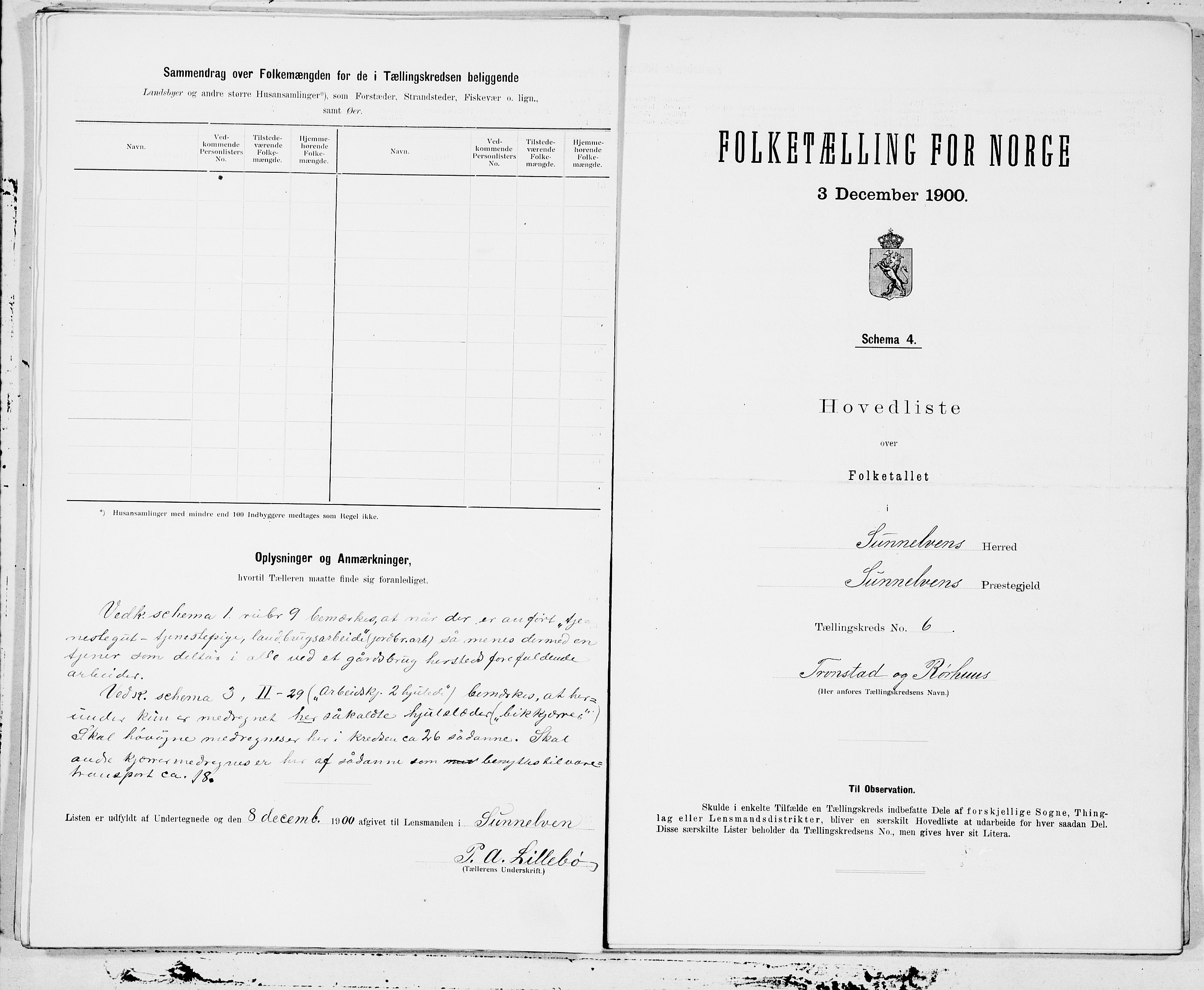 SAT, 1900 census for Sunnylven, 1900, p. 12