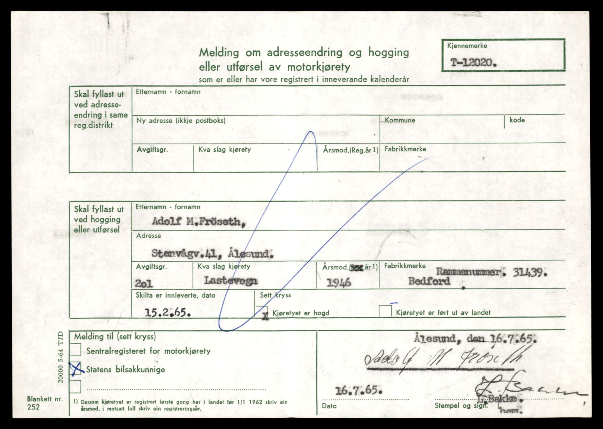 Møre og Romsdal vegkontor - Ålesund trafikkstasjon, AV/SAT-A-4099/F/Fe/L0032: Registreringskort for kjøretøy T 11997 - T 12149, 1927-1998, p. 771