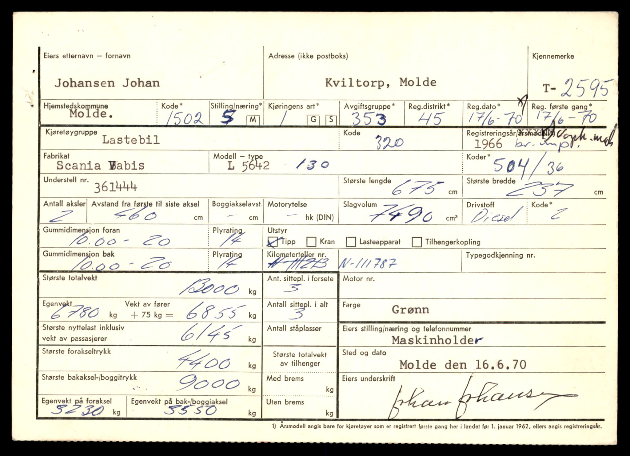 Møre og Romsdal vegkontor - Ålesund trafikkstasjon, AV/SAT-A-4099/F/Fe/L0017: Registreringskort for kjøretøy T 1985 - T 10090, 1927-1998, p. 597