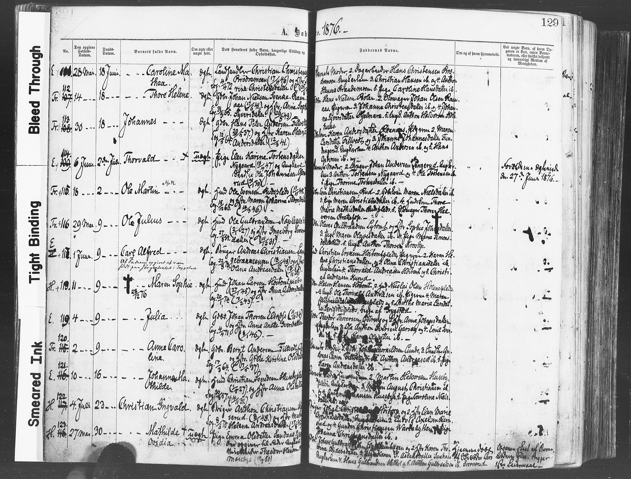 Eidsberg prestekontor Kirkebøker, AV/SAO-A-10905/F/Fa/L0011: Parish register (official) no. I 11, 1867-1878, p. 129