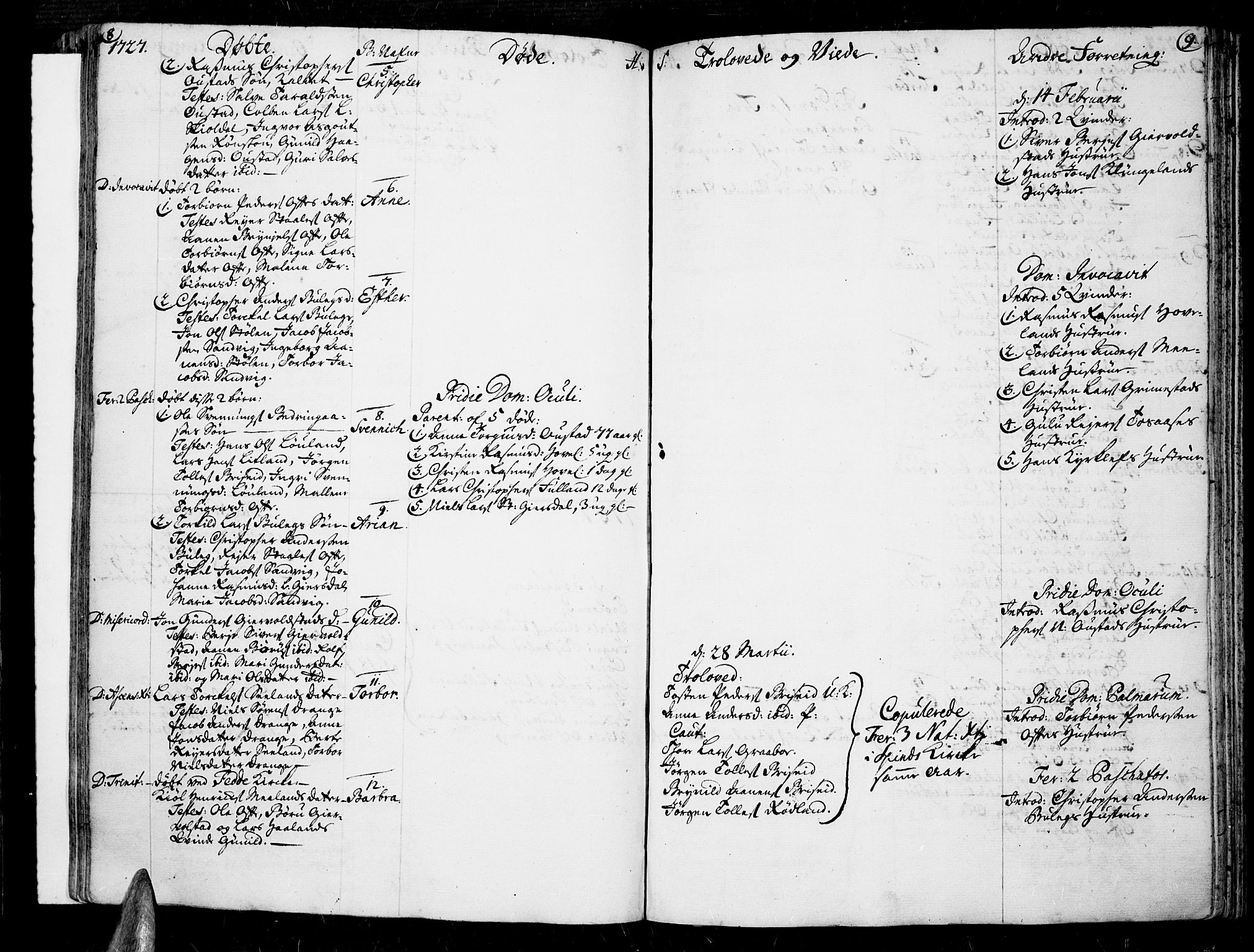 Lista sokneprestkontor, AV/SAK-1111-0027/F/Fa/L0002: Parish register (official) no. A 2 /2, 1726-1753, p. 8-9