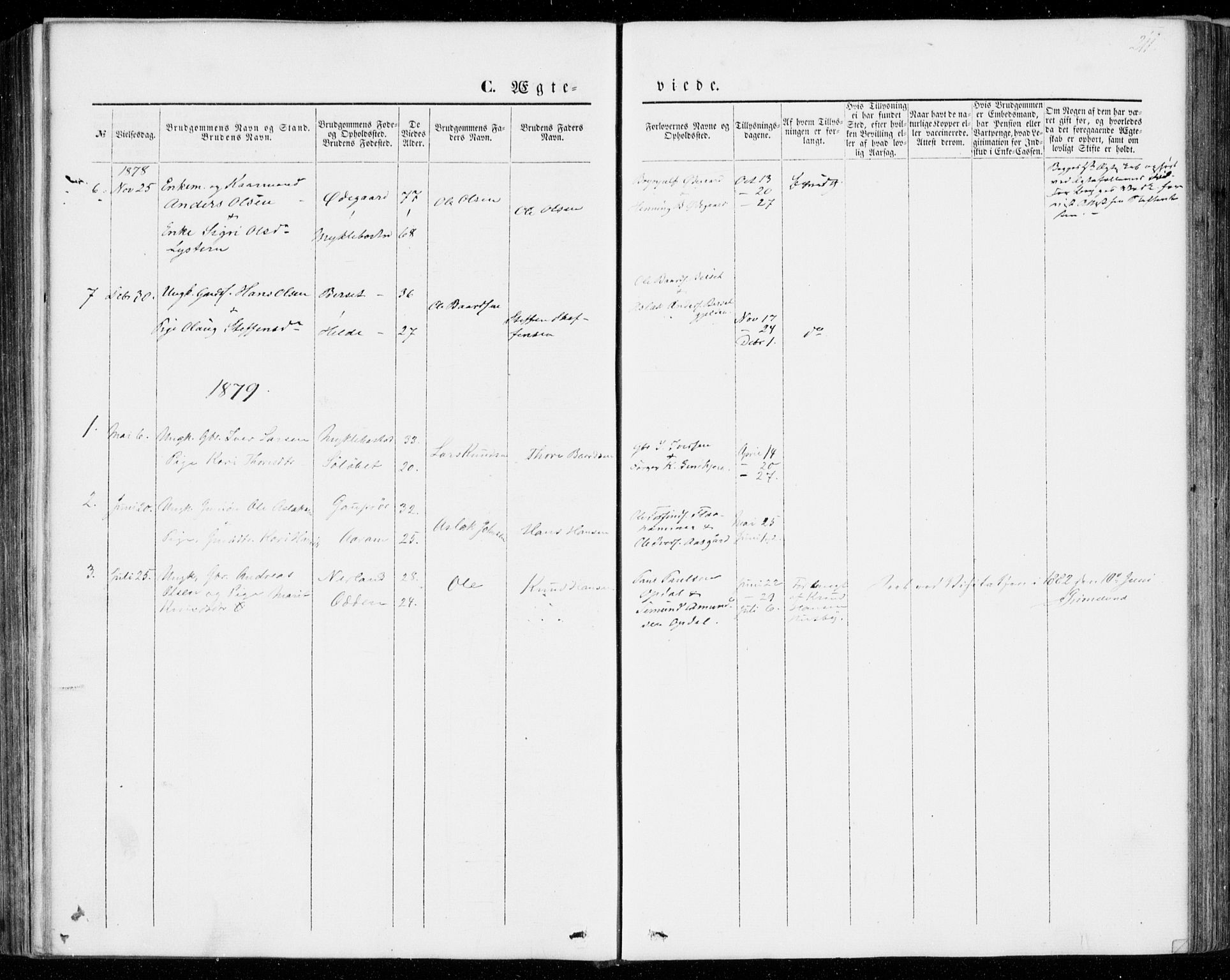 Ministerialprotokoller, klokkerbøker og fødselsregistre - Møre og Romsdal, AV/SAT-A-1454/554/L0643: Parish register (official) no. 554A01, 1846-1879, p. 211