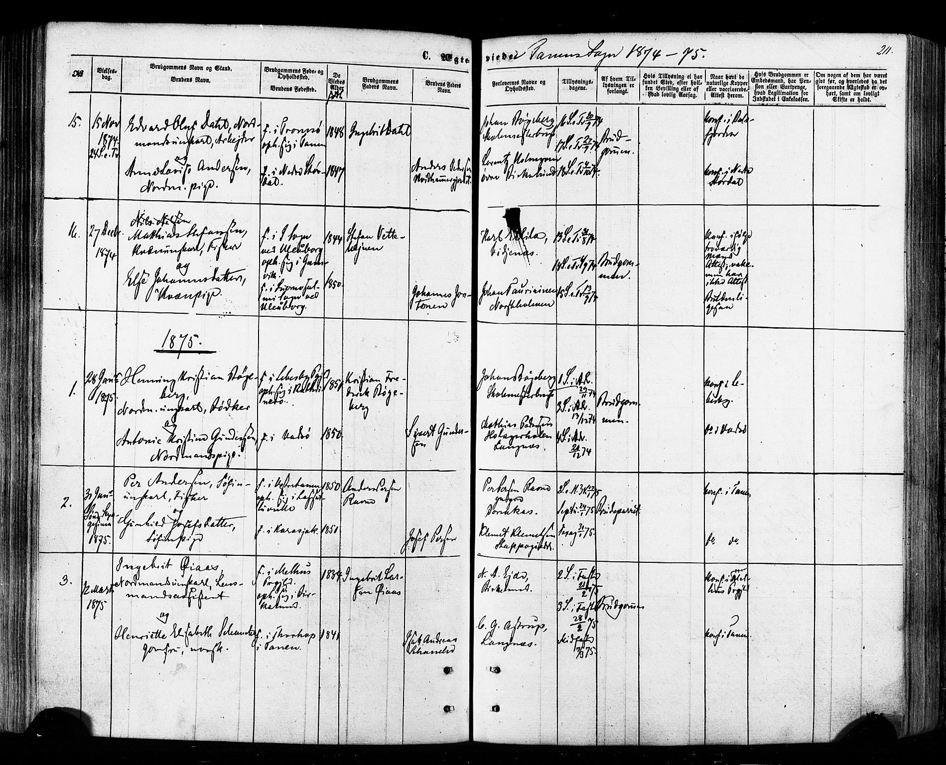 Tana sokneprestkontor, AV/SATØ-S-1334/H/Ha/L0002kirke: Parish register (official) no. 2 /1, 1861-1877, p. 211