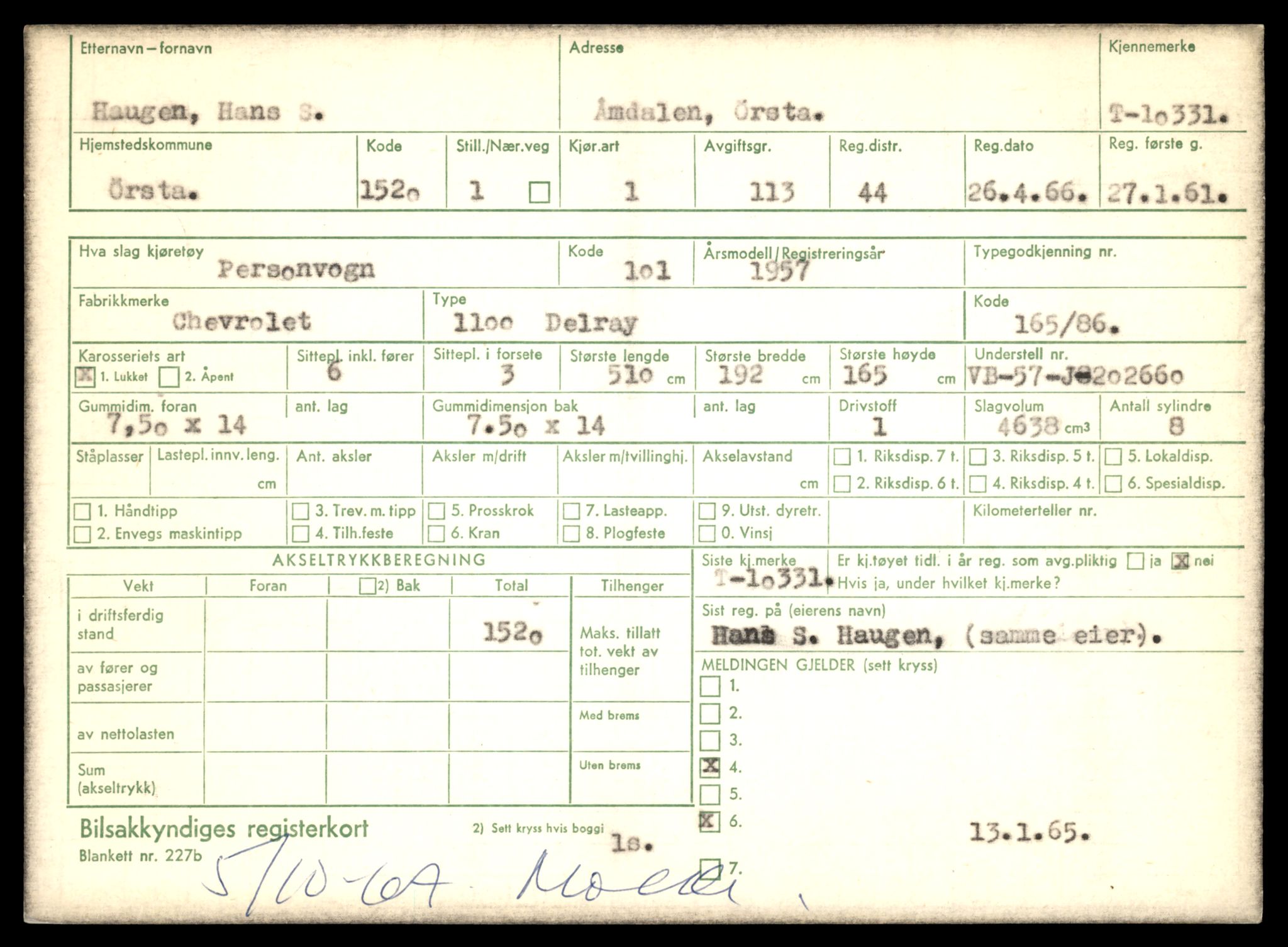 Møre og Romsdal vegkontor - Ålesund trafikkstasjon, AV/SAT-A-4099/F/Fe/L0019: Registreringskort for kjøretøy T 10228 - T 10350, 1927-1998, p. 2525