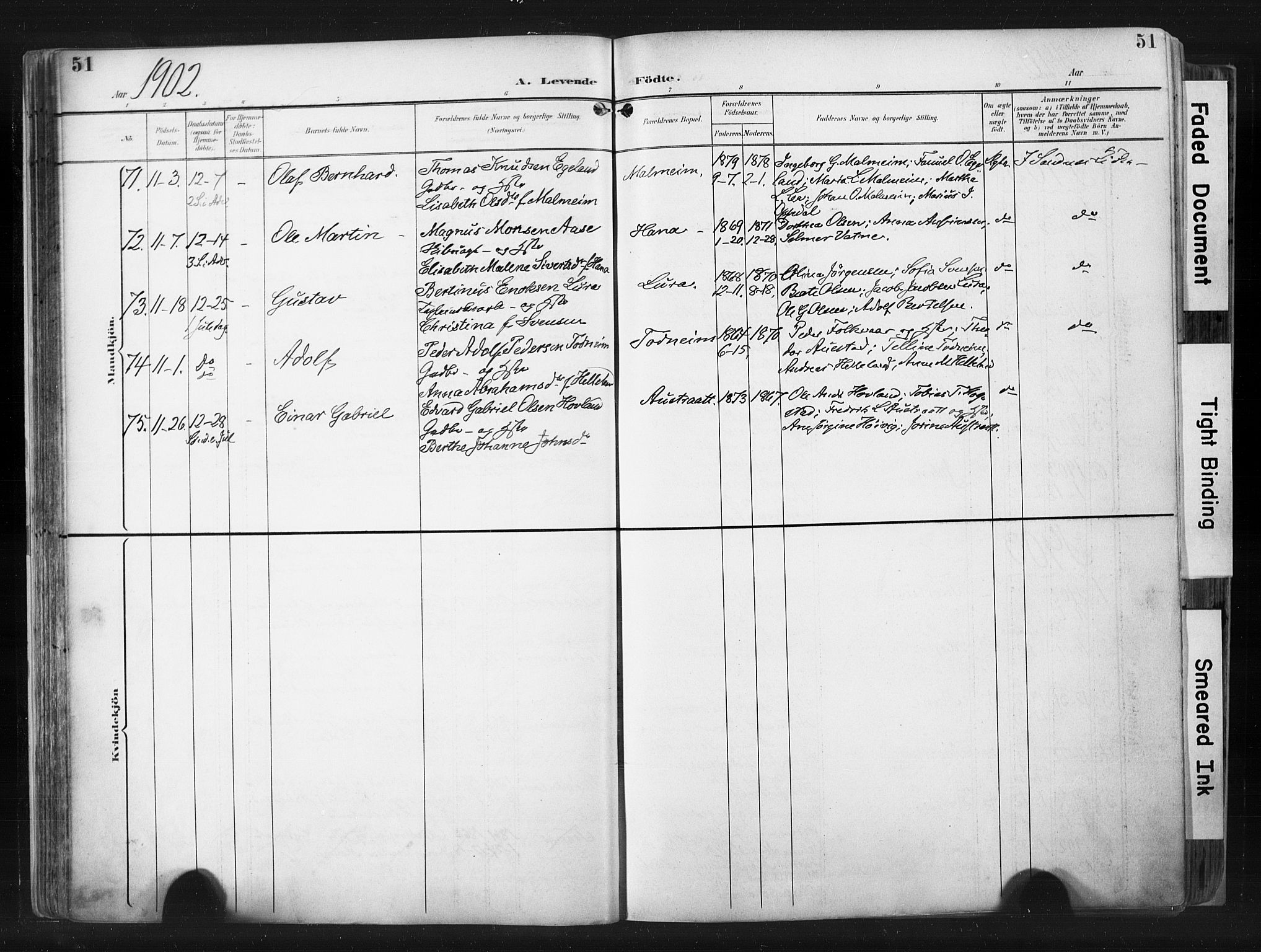 Høyland sokneprestkontor, SAST/A-101799/001/30BA/L0015: Parish register (official) no. A 14, 1899-1911, p. 51