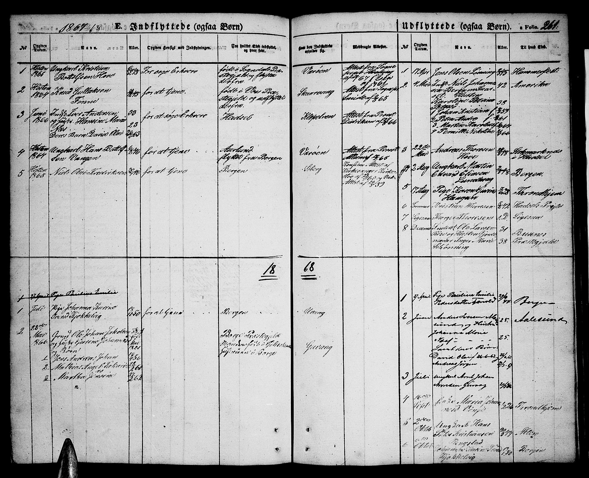 Ministerialprotokoller, klokkerbøker og fødselsregistre - Nordland, AV/SAT-A-1459/891/L1313: Parish register (copy) no. 891C02, 1856-1870, p. 261