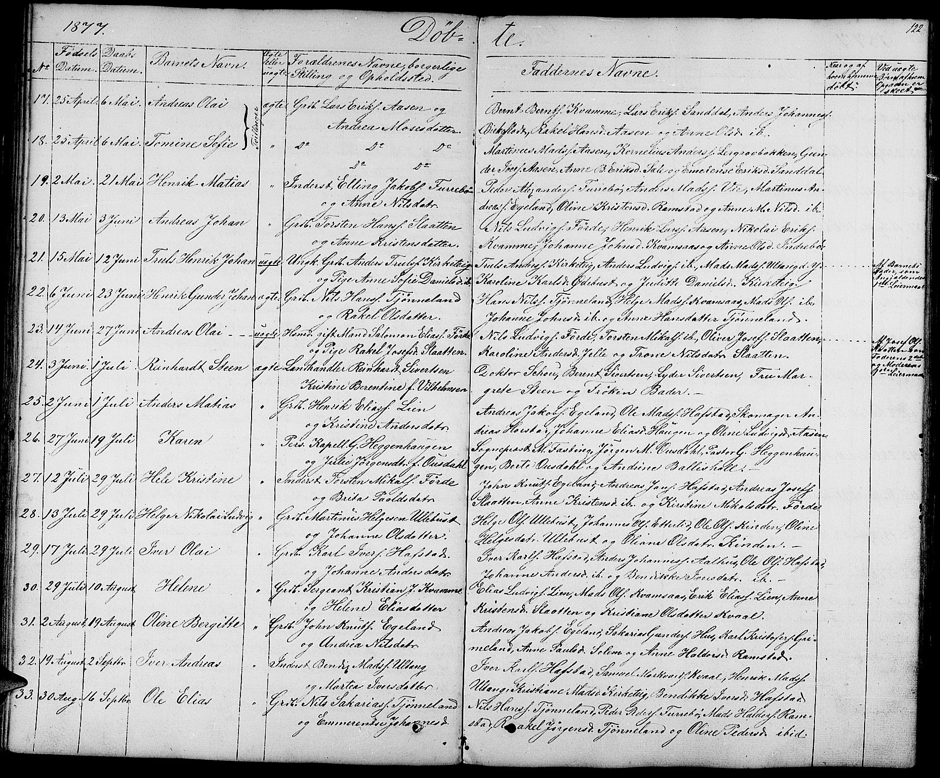 Førde sokneprestembete, AV/SAB-A-79901/H/Hab/Haba/L0001: Parish register (copy) no. A 1, 1853-1880, p. 122