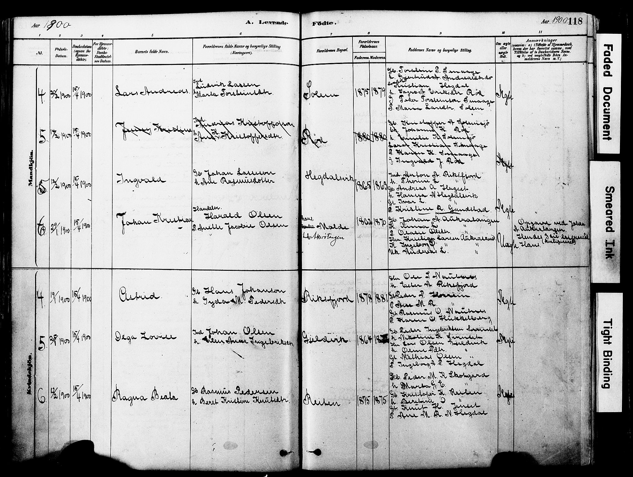 Ministerialprotokoller, klokkerbøker og fødselsregistre - Møre og Romsdal, SAT/A-1454/560/L0721: Parish register (official) no. 560A05, 1878-1917, p. 118
