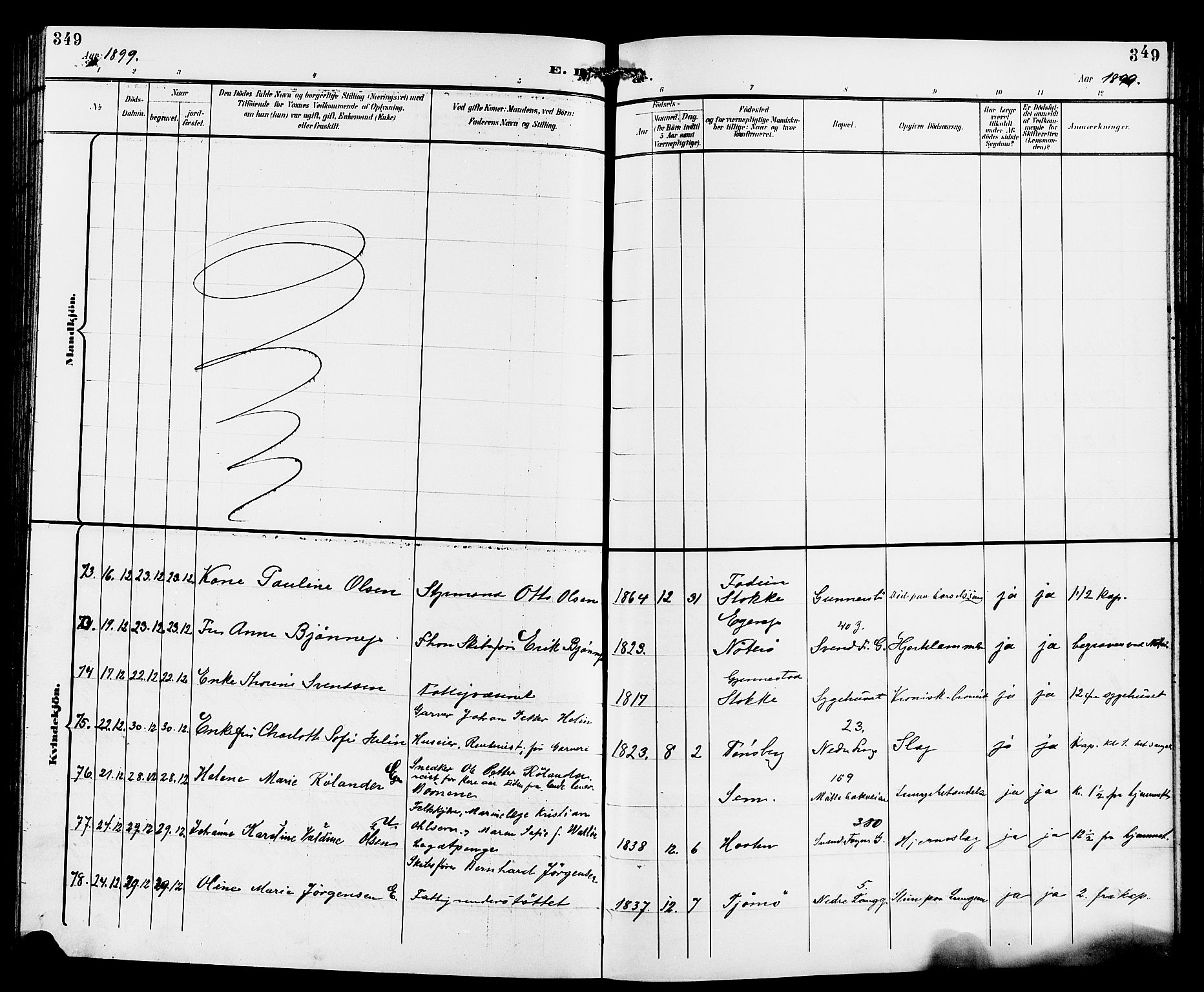 Tønsberg kirkebøker, AV/SAKO-A-330/G/Ga/L0007: Parish register (copy) no. 7, 1896-1904, p. 349