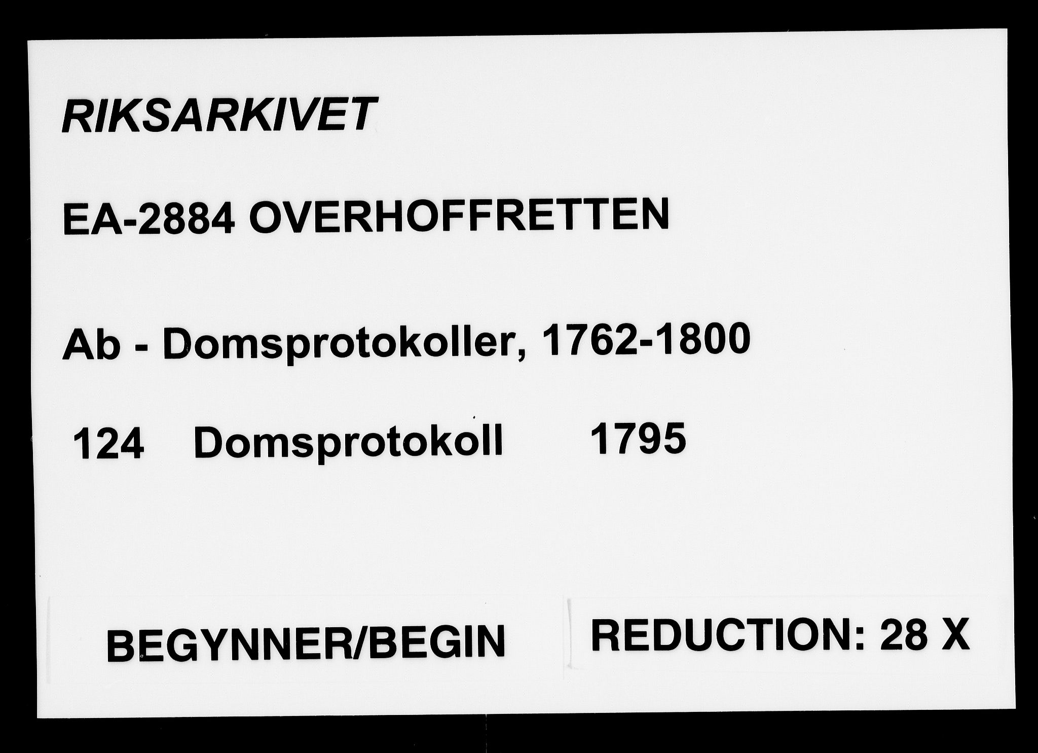 Overhoffretten 1667-1797, RA/EA-2884/Ab/L0124: Domsprotokoll, 1795