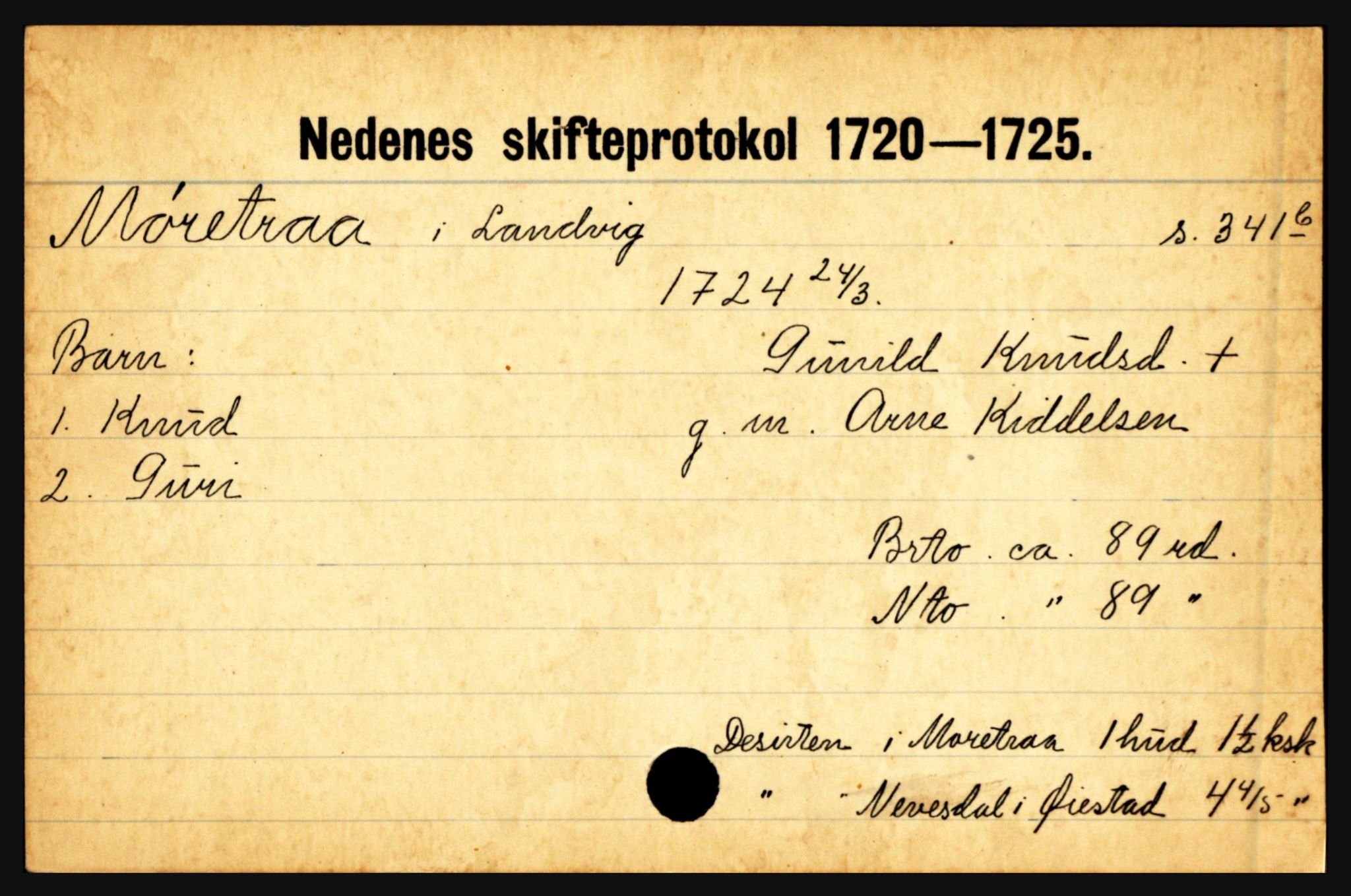 Nedenes sorenskriveri før 1824, AV/SAK-1221-0007/H, p. 20711