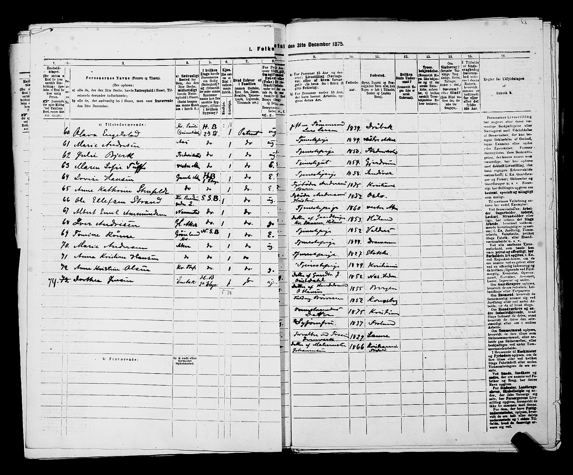 RA, 1875 census for 0301 Kristiania, 1875, p. 5727