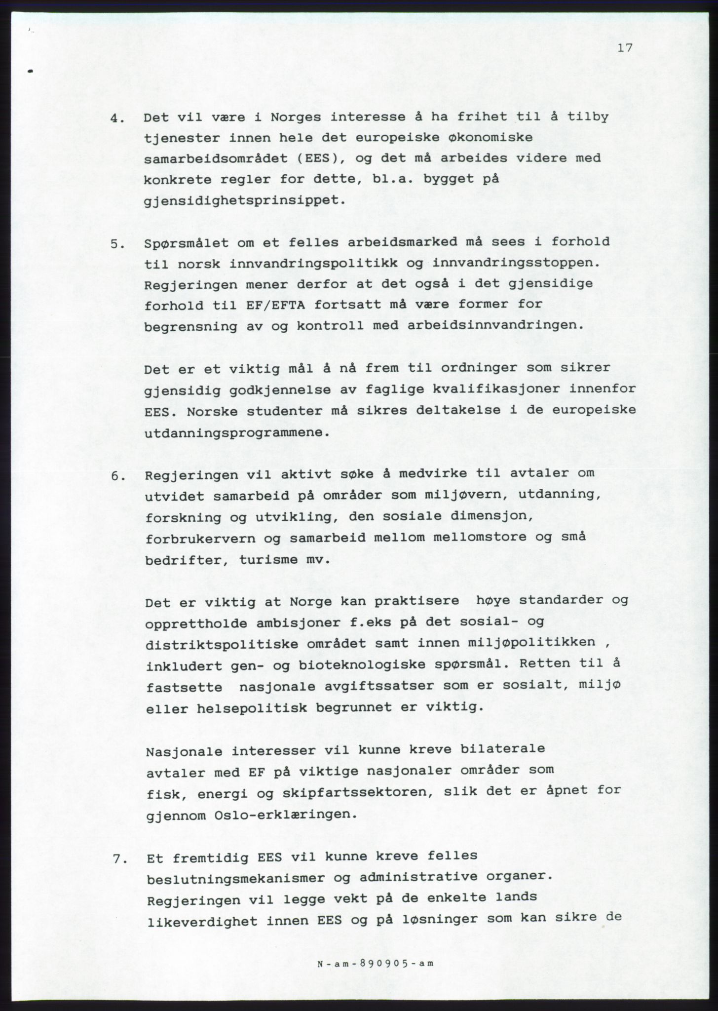 Forhandlingsmøtene 1989 mellom Høyre, KrF og Senterpartiet om dannelse av regjering, AV/RA-PA-0697/A/L0001: Forhandlingsprotokoll med vedlegg, 1989, p. 468